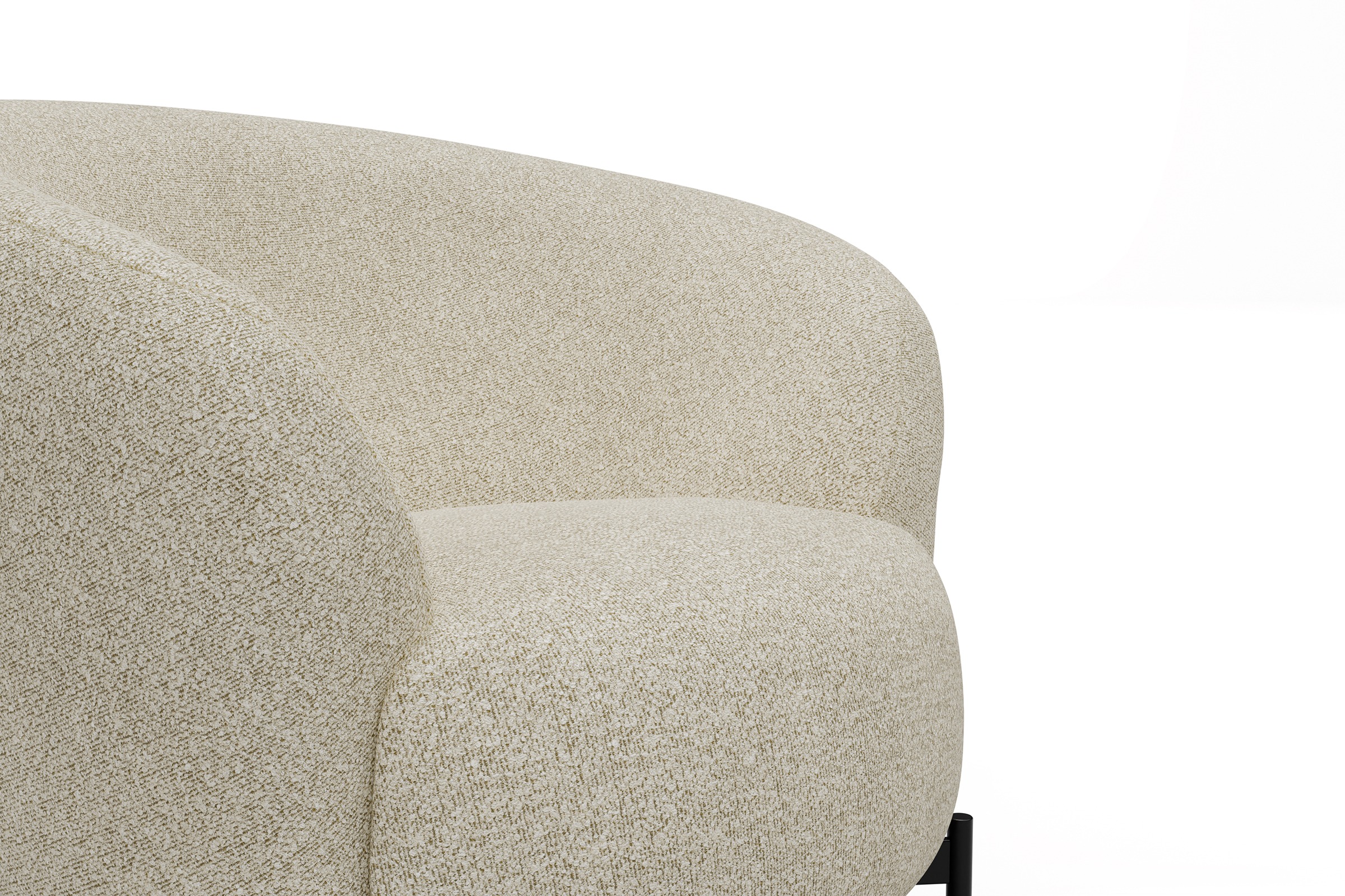 Sessel Ronda X-Metallgestell Schwarz Boucle-Off-White
