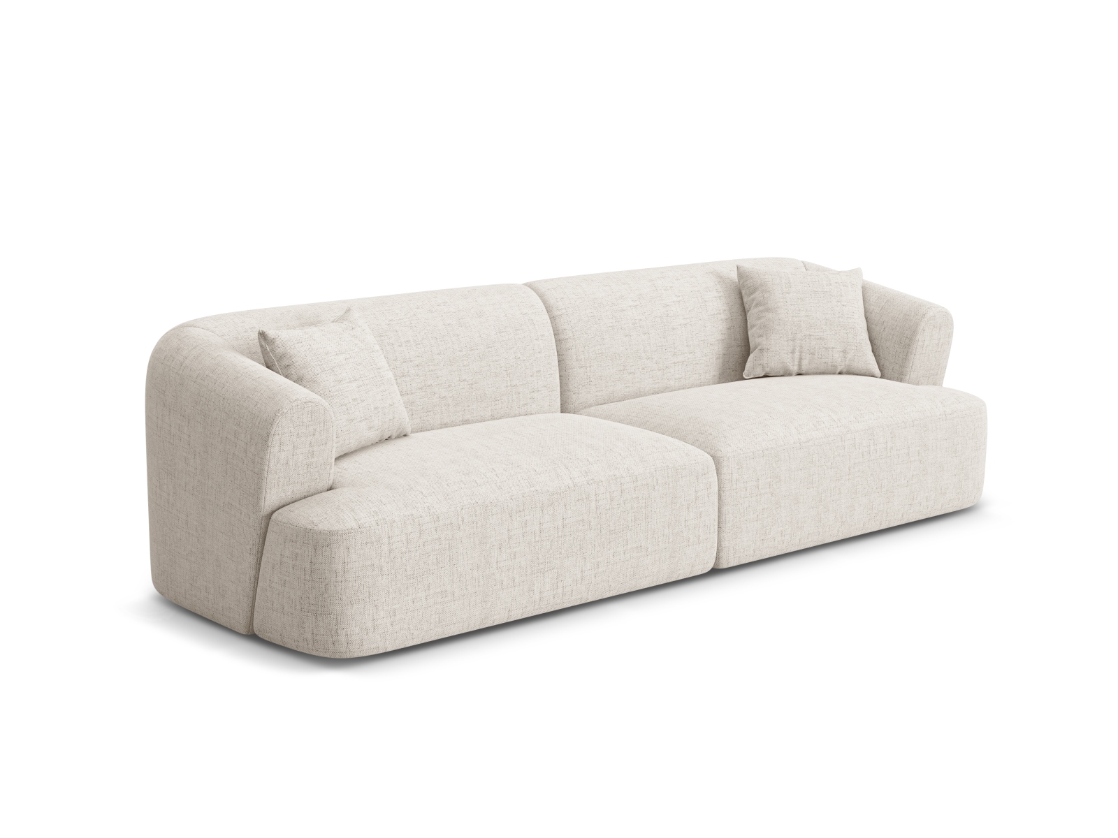 Cosmopolitan Design Sofa Campi 4-Sitzer Strukturierter Stoff Moly Helles Beige