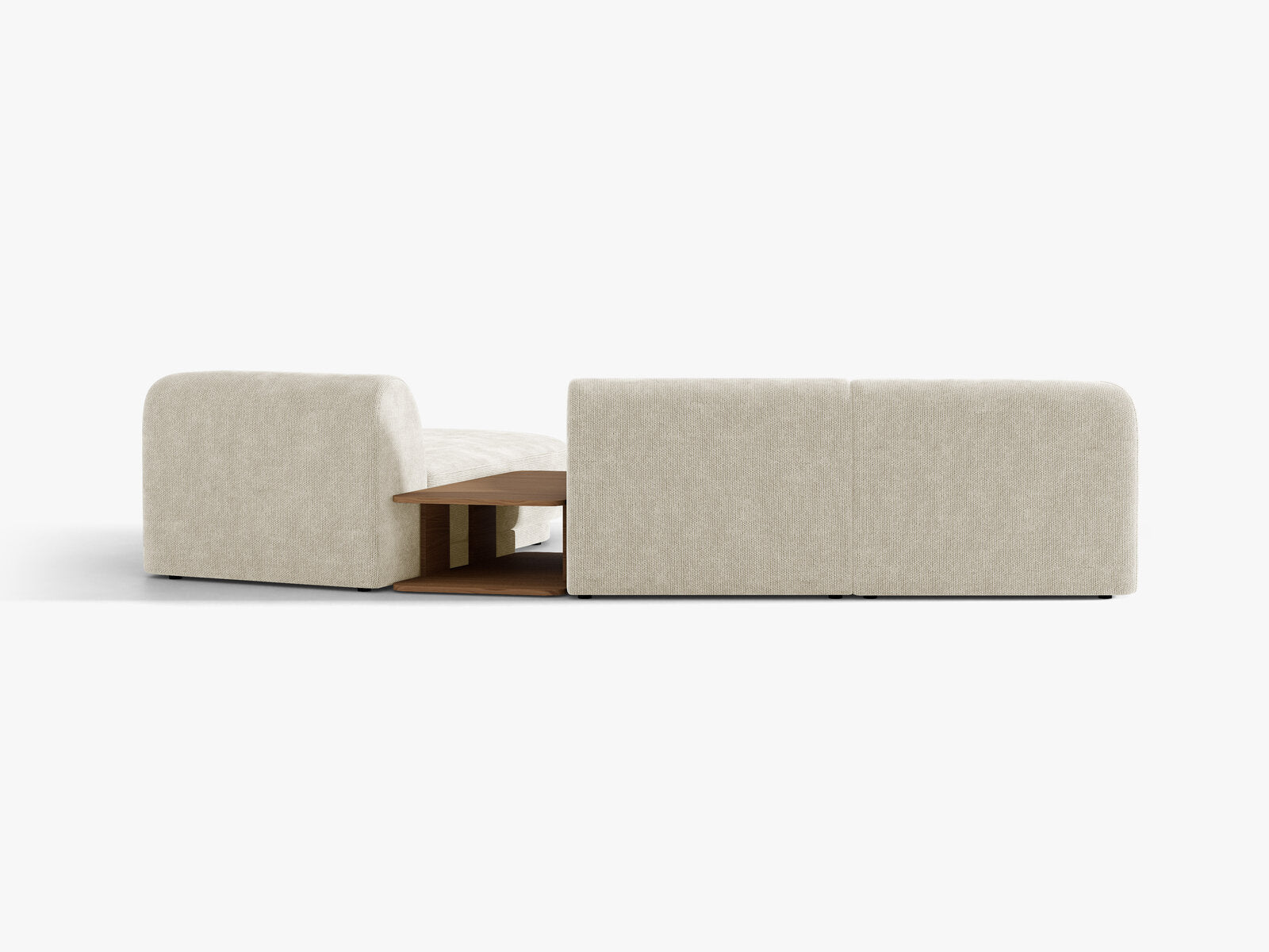 Micadoni Modulares Sofa Miley mit Recamiere 3-Sitzer Rechts Chenille Eden Helles Beige