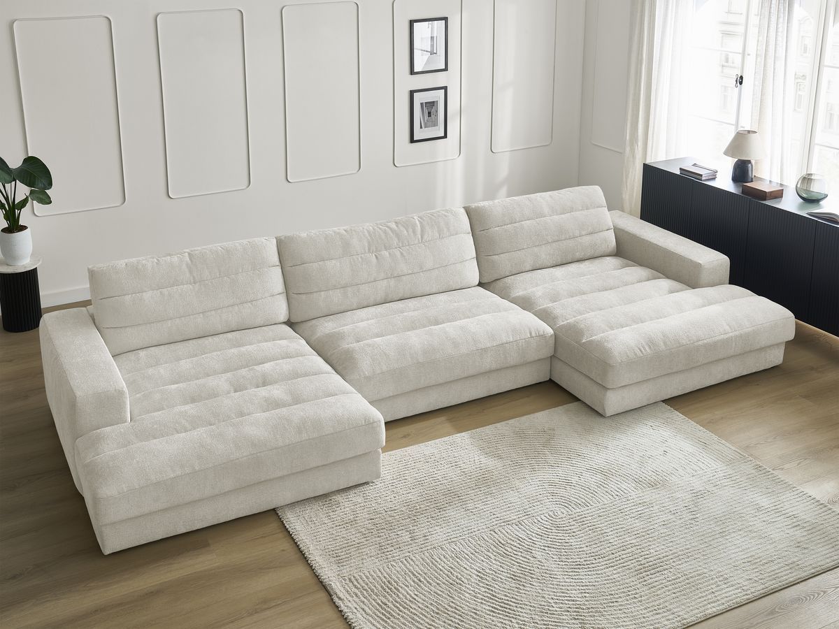 Bobochic Sierra Wohnlandschaft Strukturstoff Beige