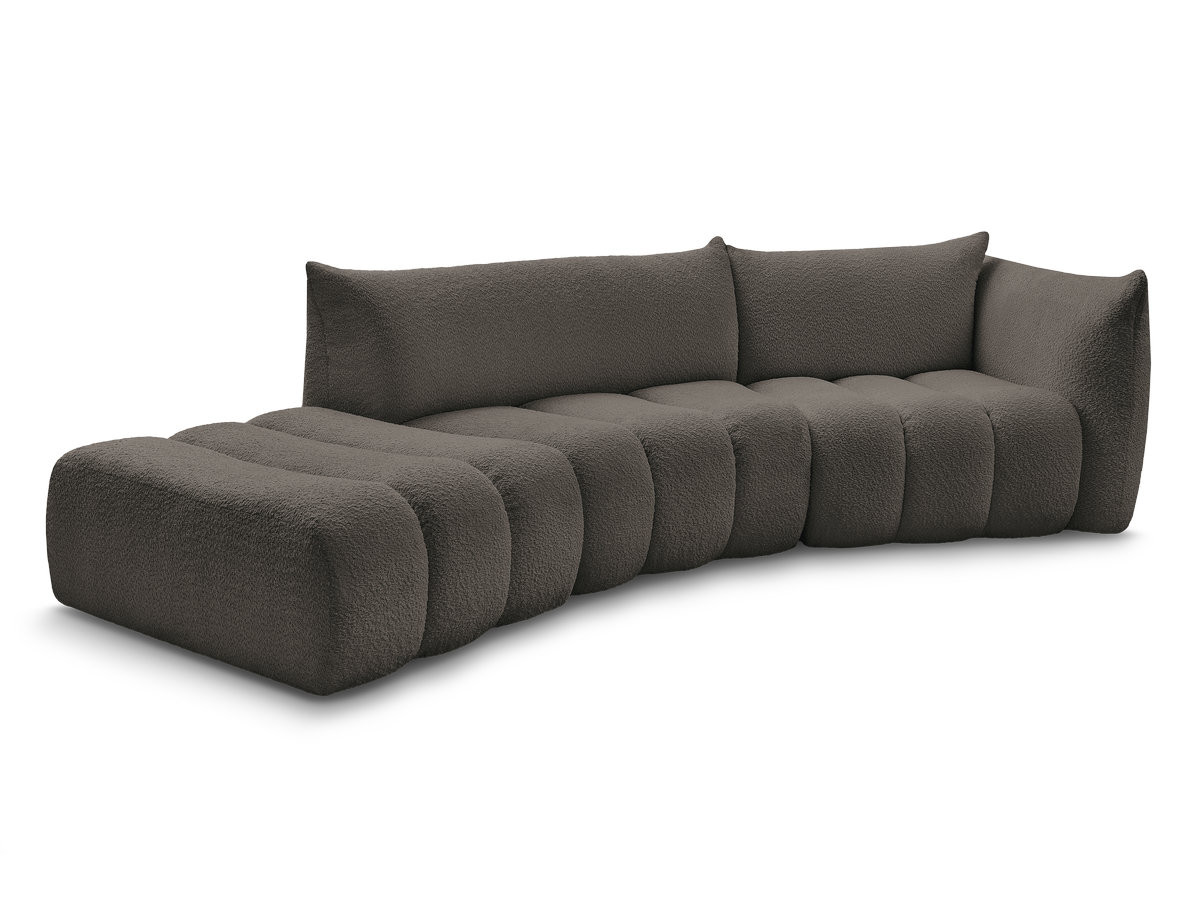 Bobochic Azra Ecksofa 325 × 112 cm Bouclé-Stoff Braun Ecke rechts