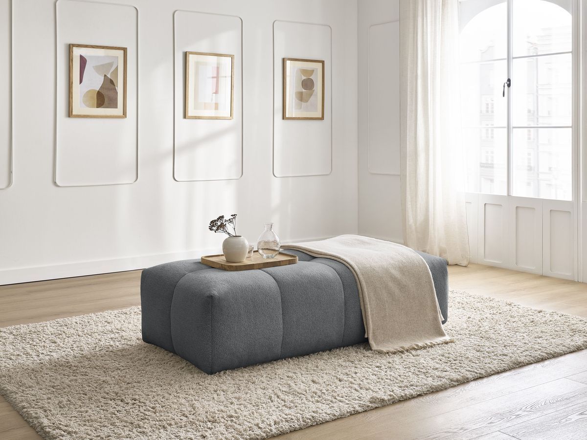 Bobochic Everest Pouf 140 × 70 cm Melange-Stoff Dunkelgrau