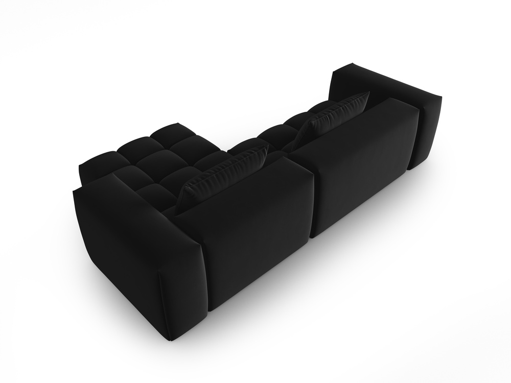 Cosmopolitan Design Ecksofa Verona 3-Sitzer Samt Casino Schwarz Rechts