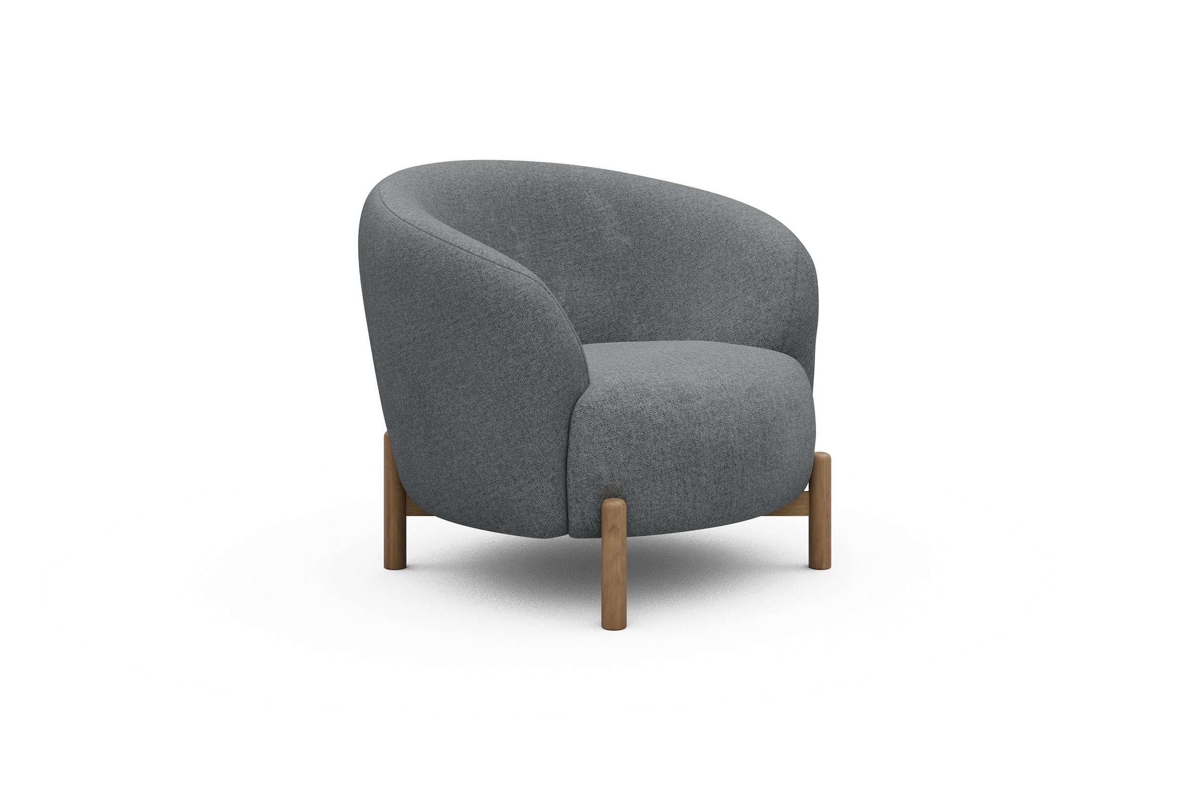Sessel Ronda Holzbeine Eiche Natur Casone-Gravel-Grey
