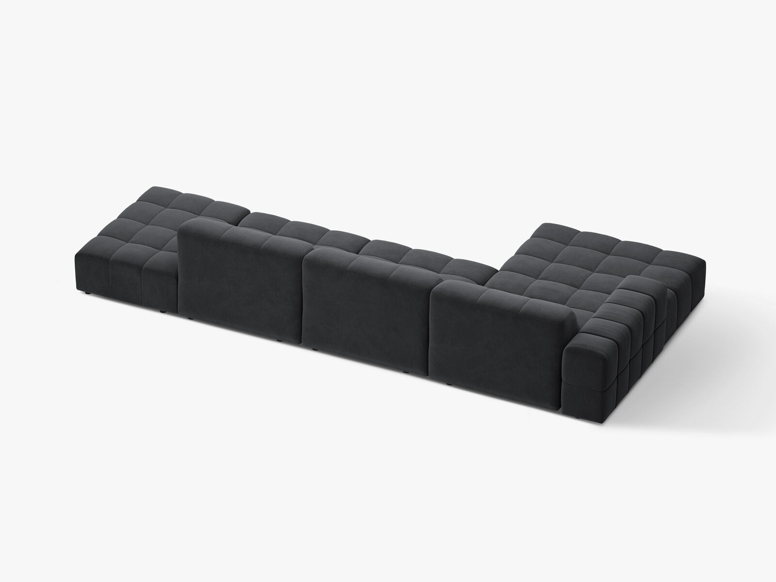 Micadoni Ecksofa Jennifer 5-Sitzer Links Samt Bluvel Grau