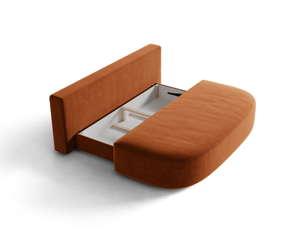 Cosmopolitan Design Schlafsofa Sophia 3-Sitzer mit Bettkasten Samt Salvador Terrakotta