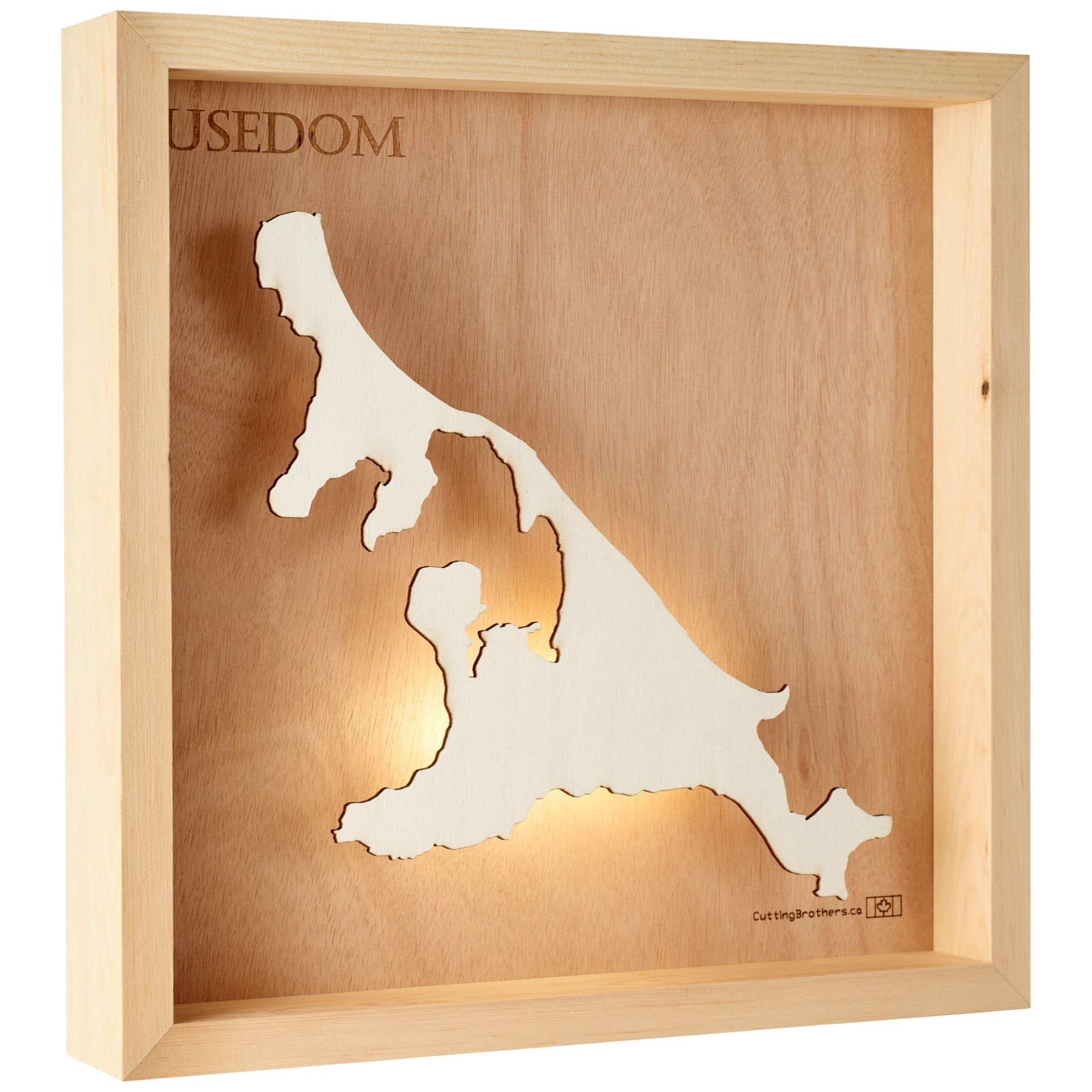 Cutting Brothers LED Licht Usedom 3D Insel Holz Karte