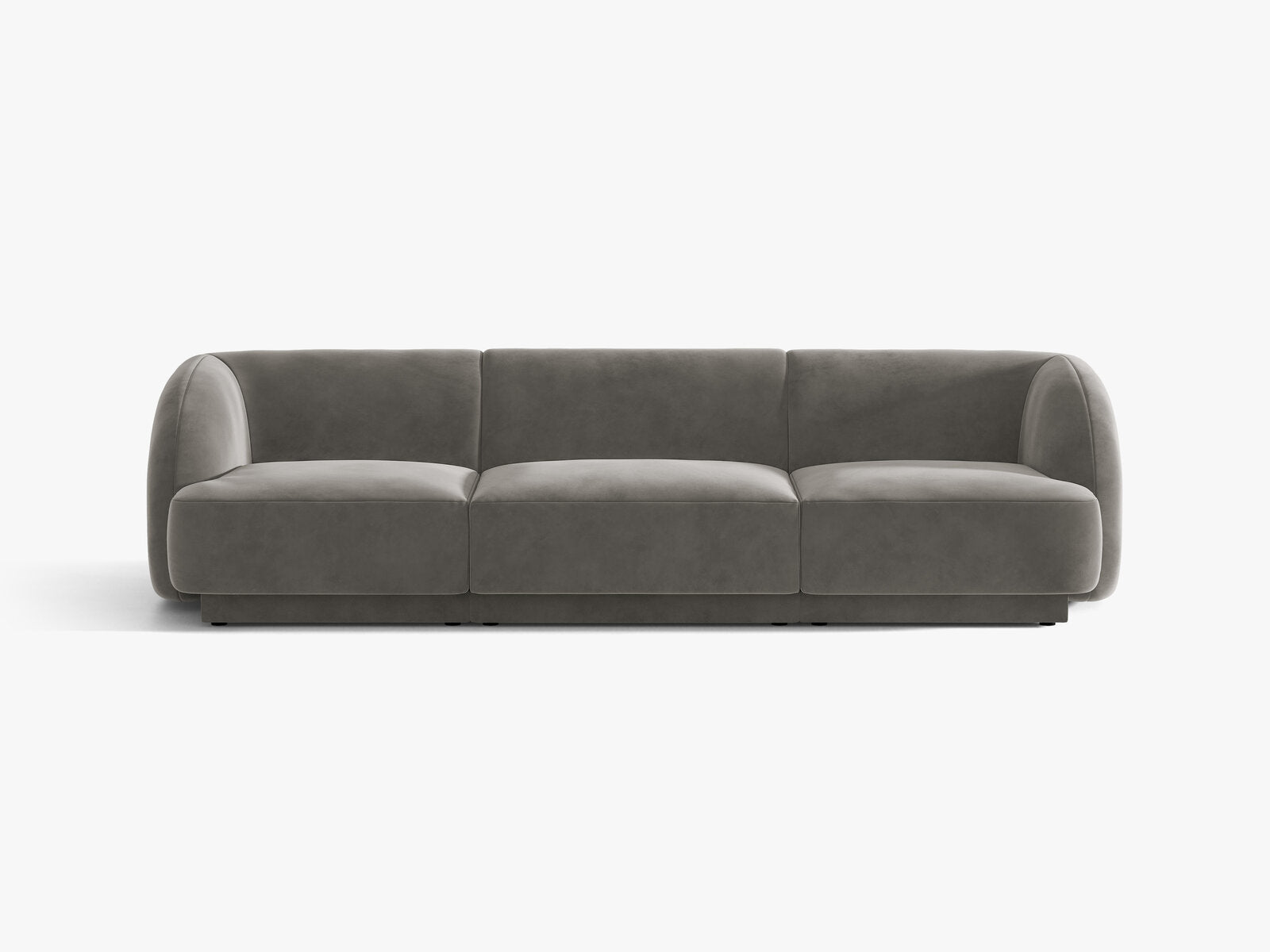 Micadoni Sofa Miley 3-Sitzer Samt Bluvel Hellgrau