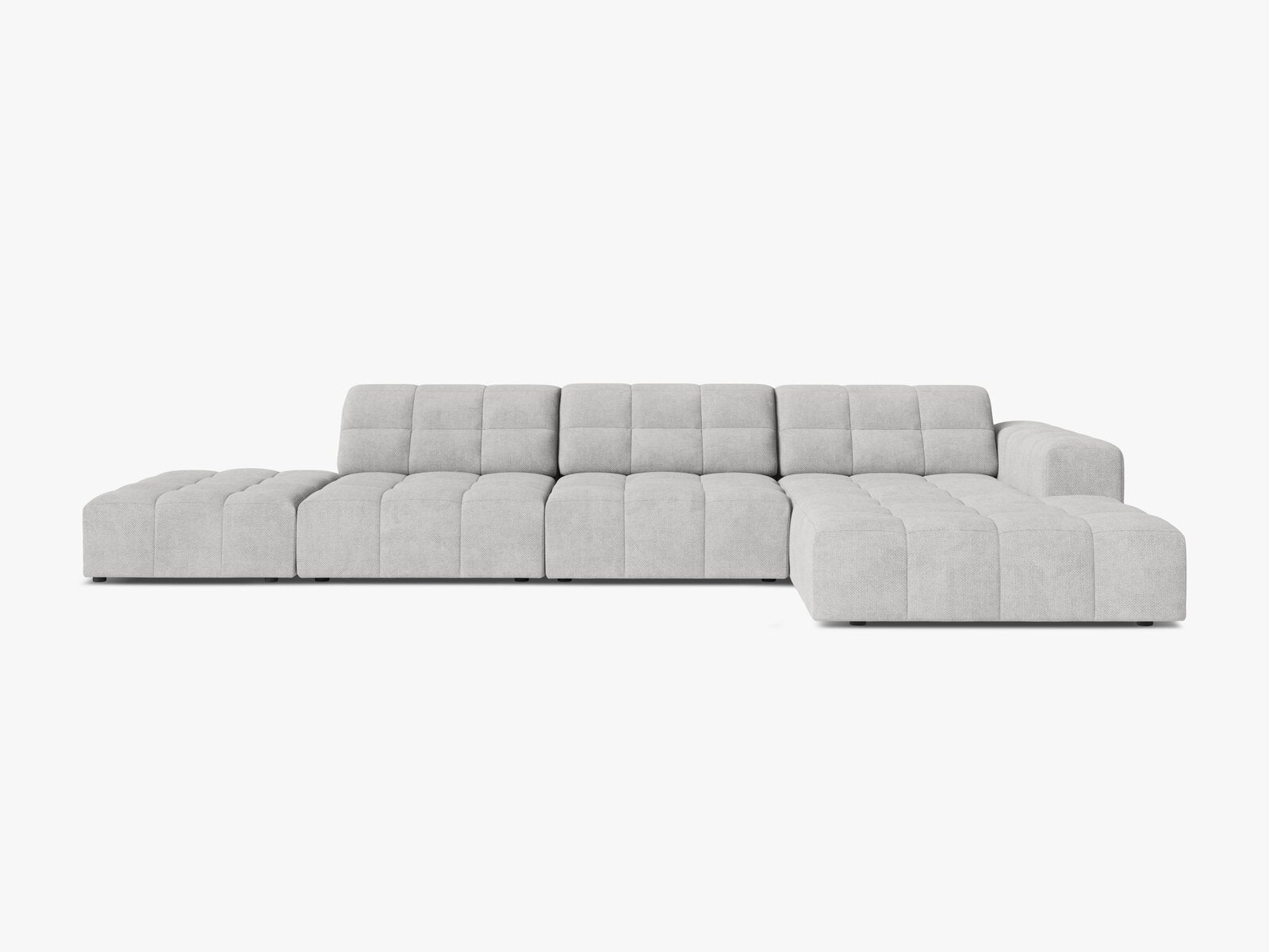 Micadoni Ecksofa Jennifer 5-Sitzer Rechts Chenille Eden Silber
