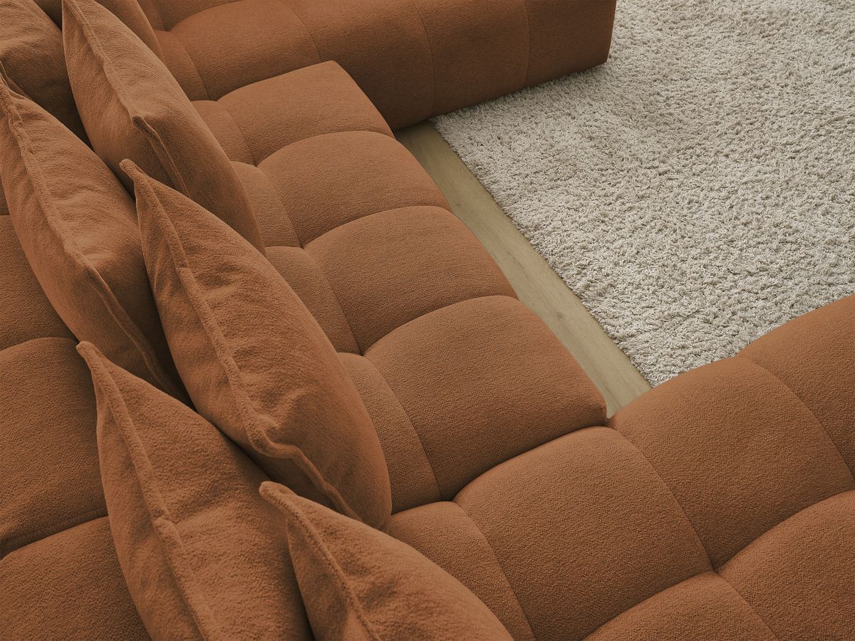 Bobochic Everest Wohnlandschaft, 14 Kissen Melange-Stoff Orange Ecke links