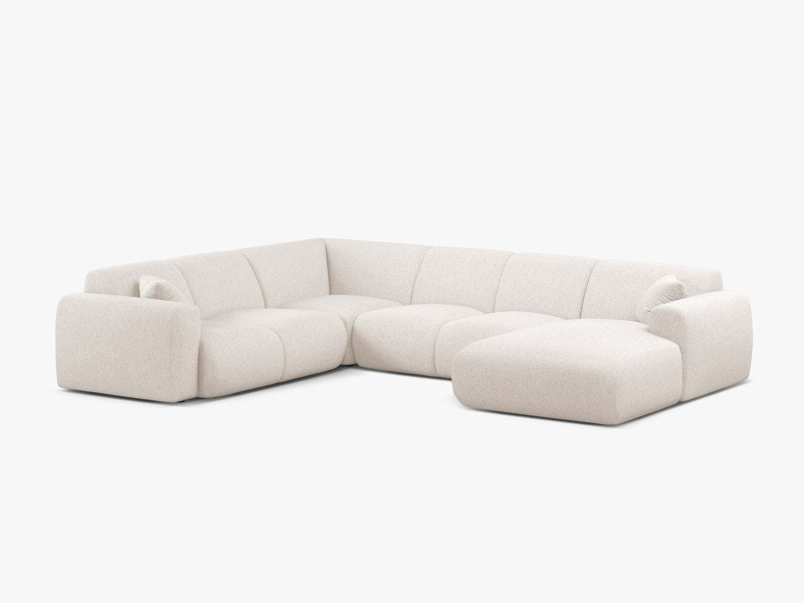 Micadoni Molino Panoramasofa 6-Sitzer Links Chenille Eden Helles Beige