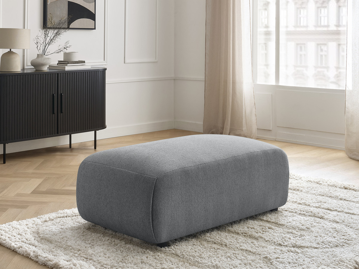 Bobochic Jana Pouf 63 × 114 cm Melange-Stoff Dunkelgrau
