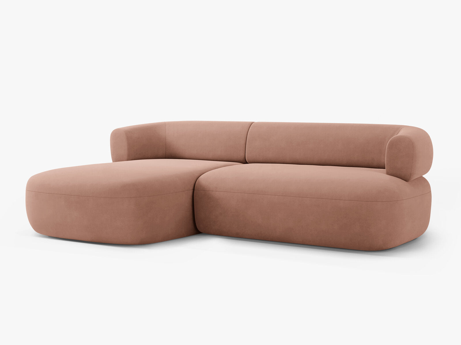 Micadoni 5-Sitzer Ecksofa Jenny Links Samt Salvador Rosa
