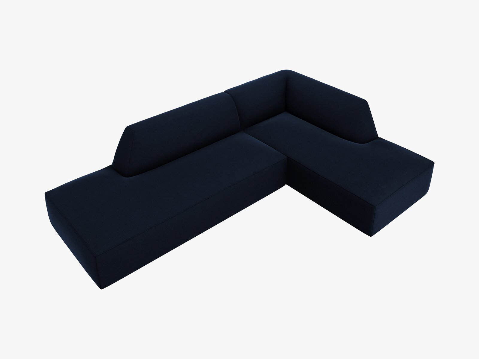 Micadoni Ecksofa Ruby 4-Sitzer Rechts Samt Salvador Königsblau