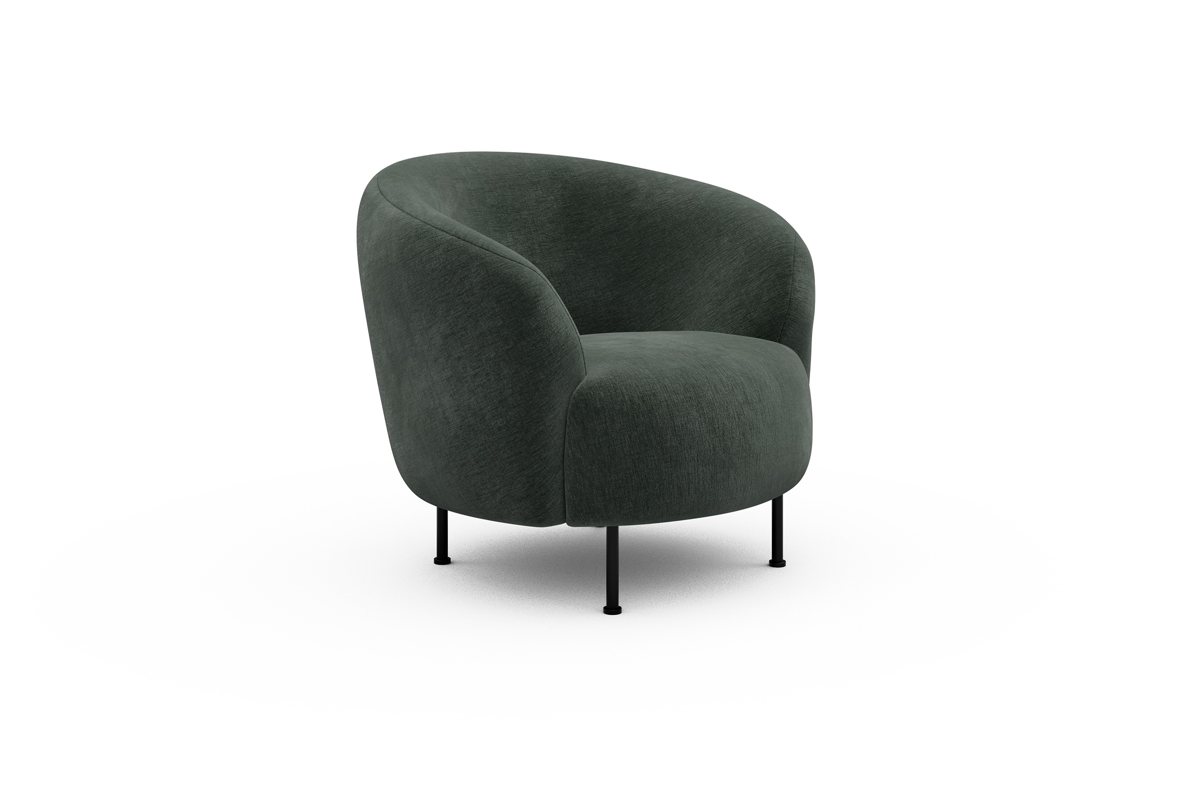 Sessel Ronda Metallbeine Schwarz Smooth-Laurel-Green