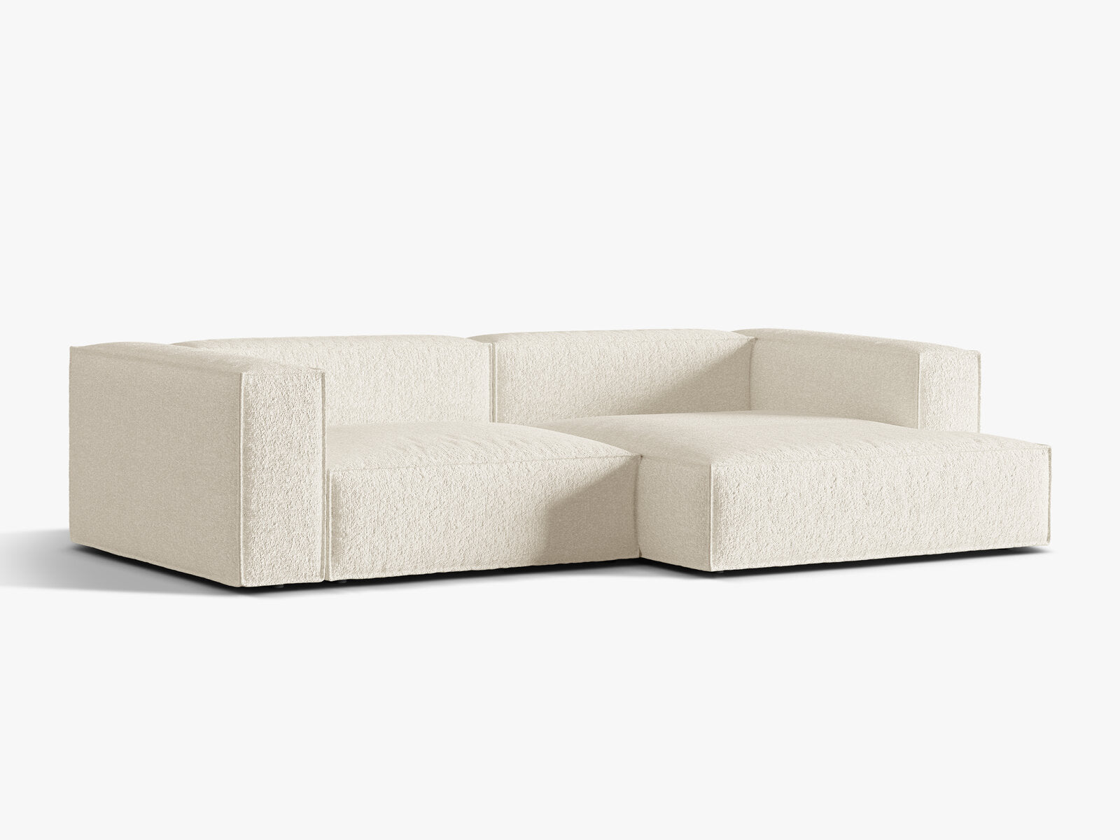 Micadoni Ecksofa Nuria 4-Sitzer Rechts Boucle Elfenbein