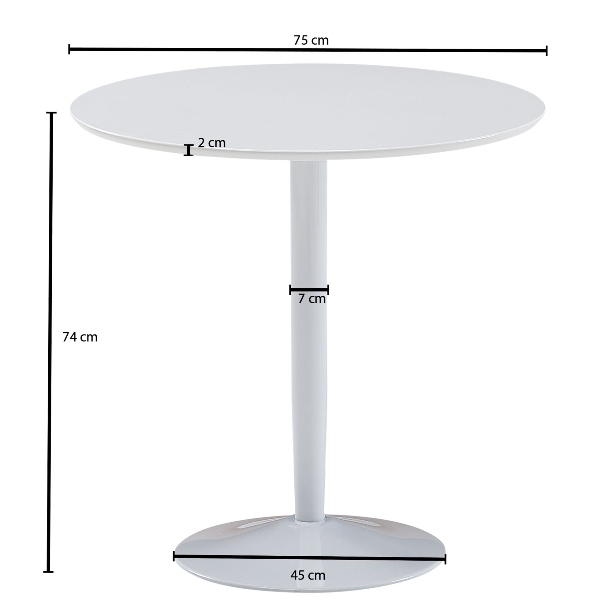 Esstisch Isafjordur Weiß Ø 75 cm