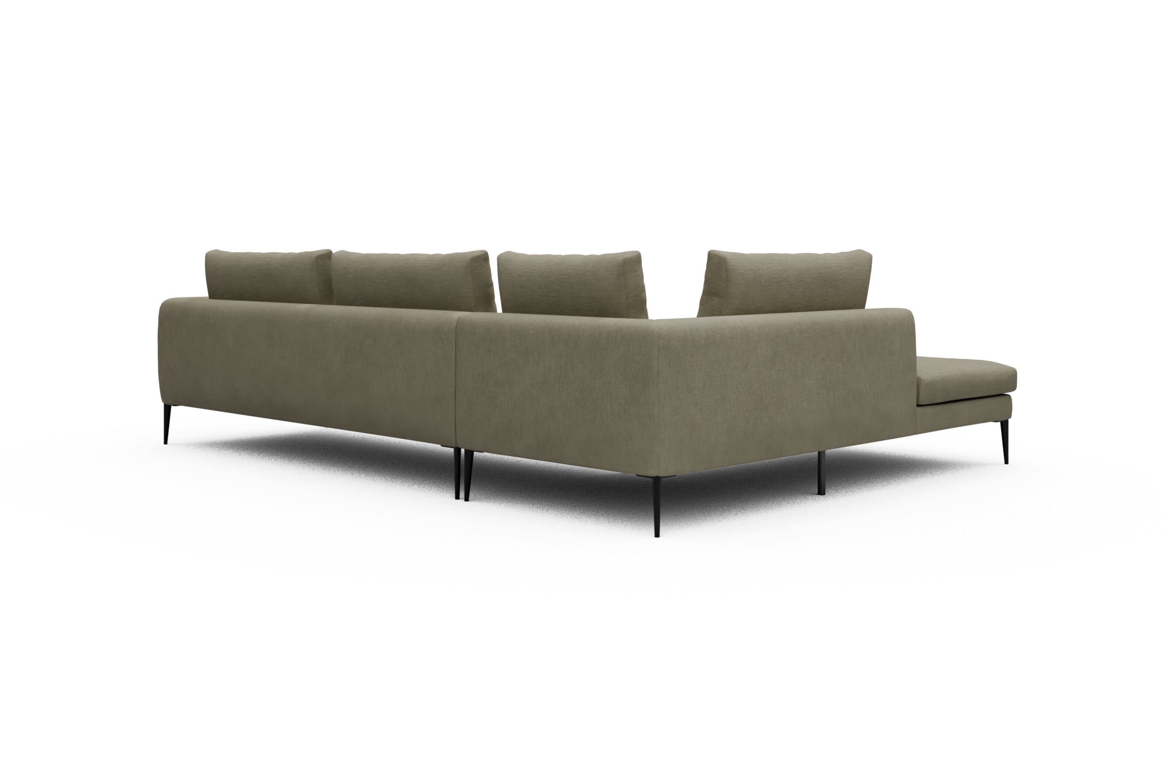 Ecksofa Paul Relax-Ecke rechts mit 3-Sitzer Vivus-Dusty-Sand