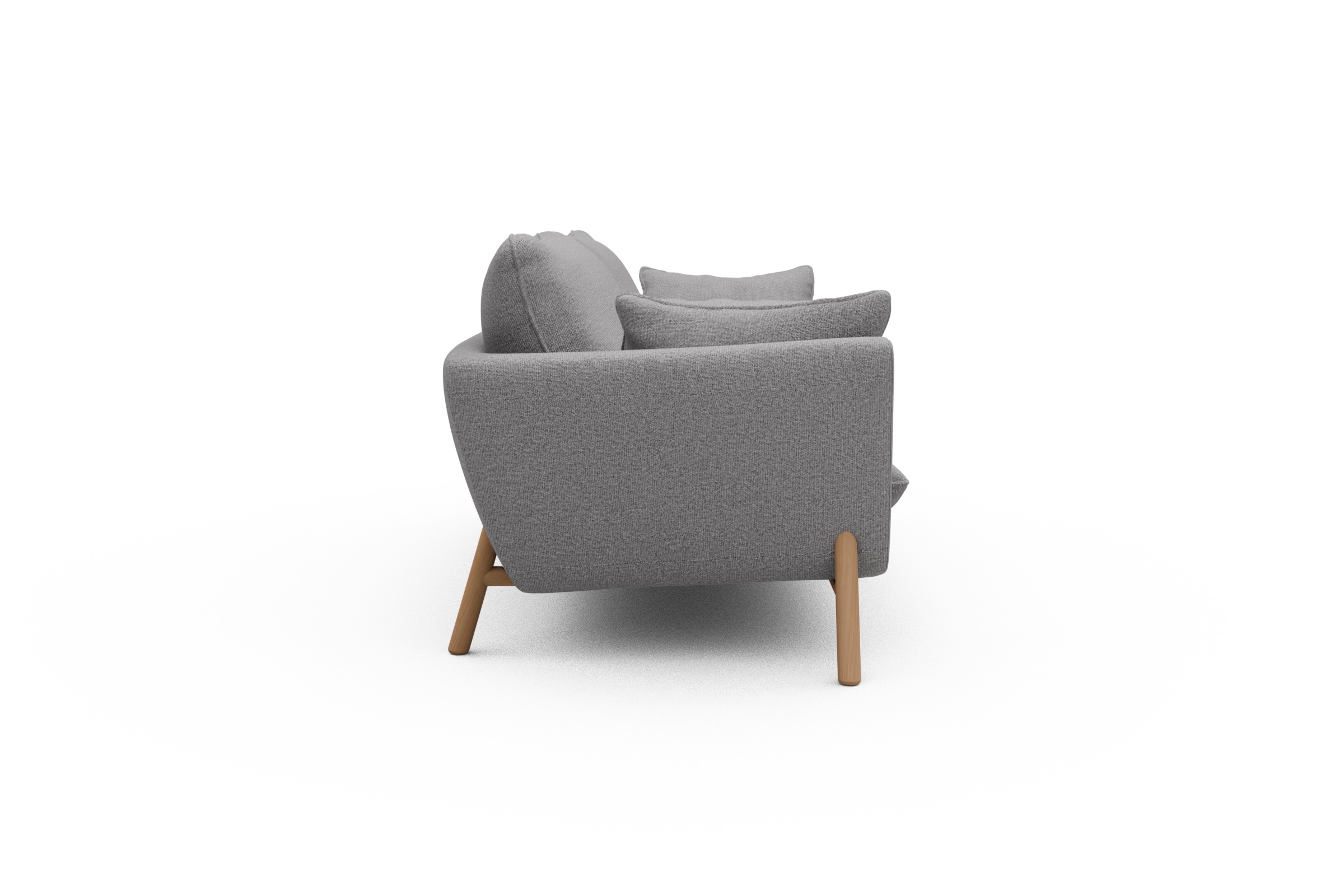 Sofa Emil 3-Sitzer Beinfarbe Eiche Natur Sama-Grey