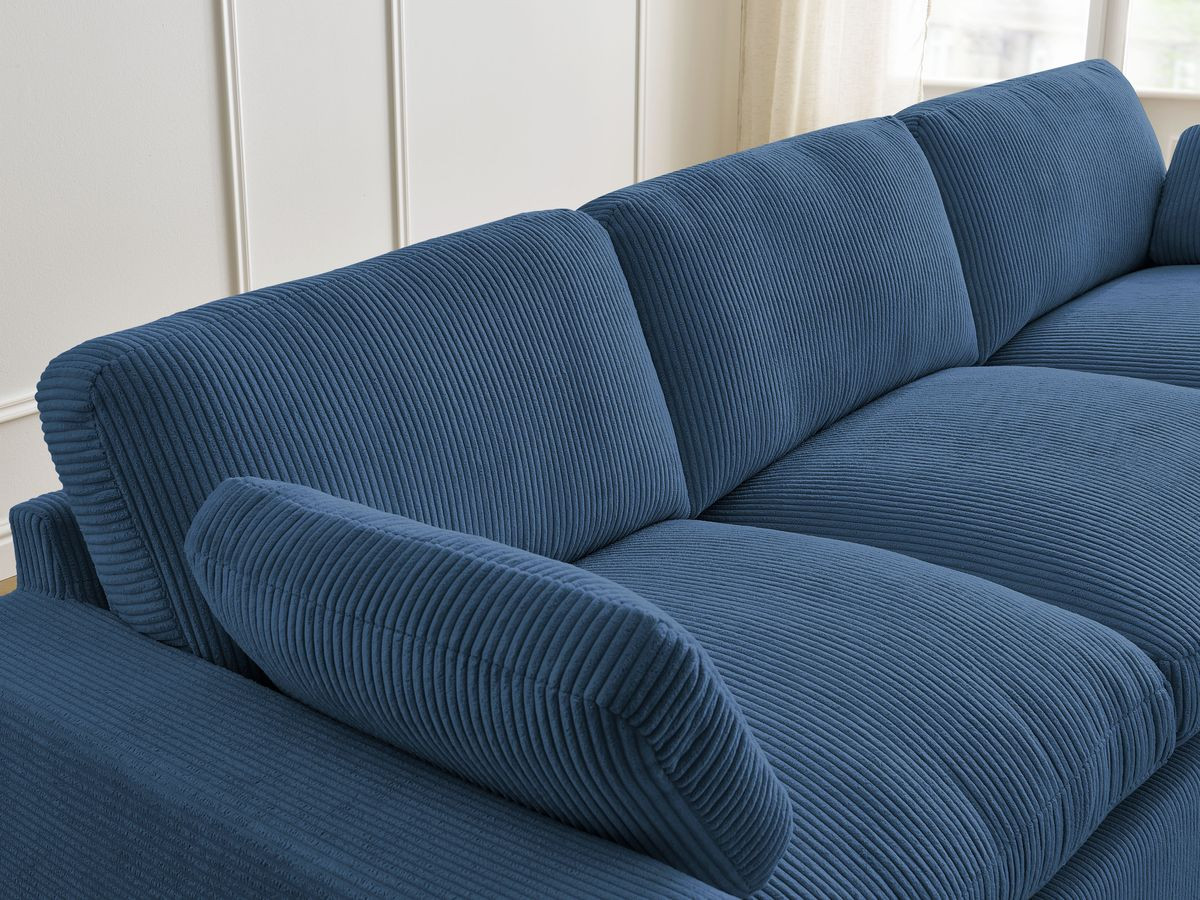 Bobochic Belair Sofa 3-Sitzer 250 × 93 cm Cordsamt Dunkelblau
