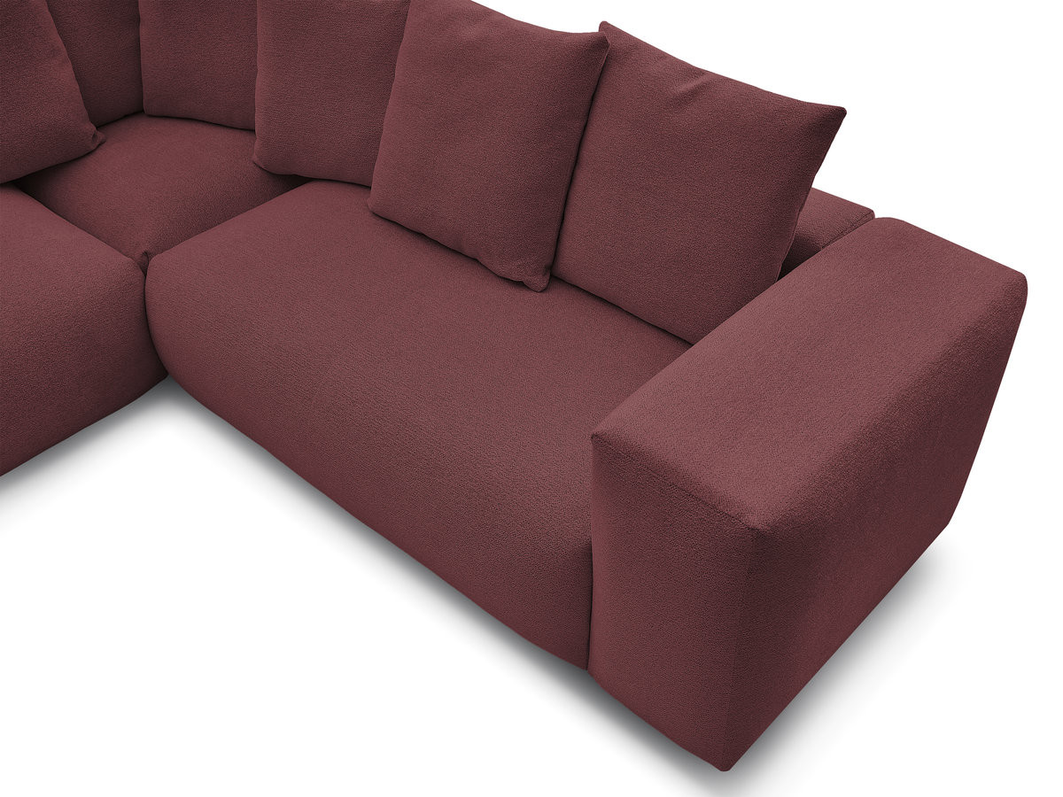Bobochic Voltaire Ecksofa 268 × 214 cm Melange-Stoff Rot Ecke links