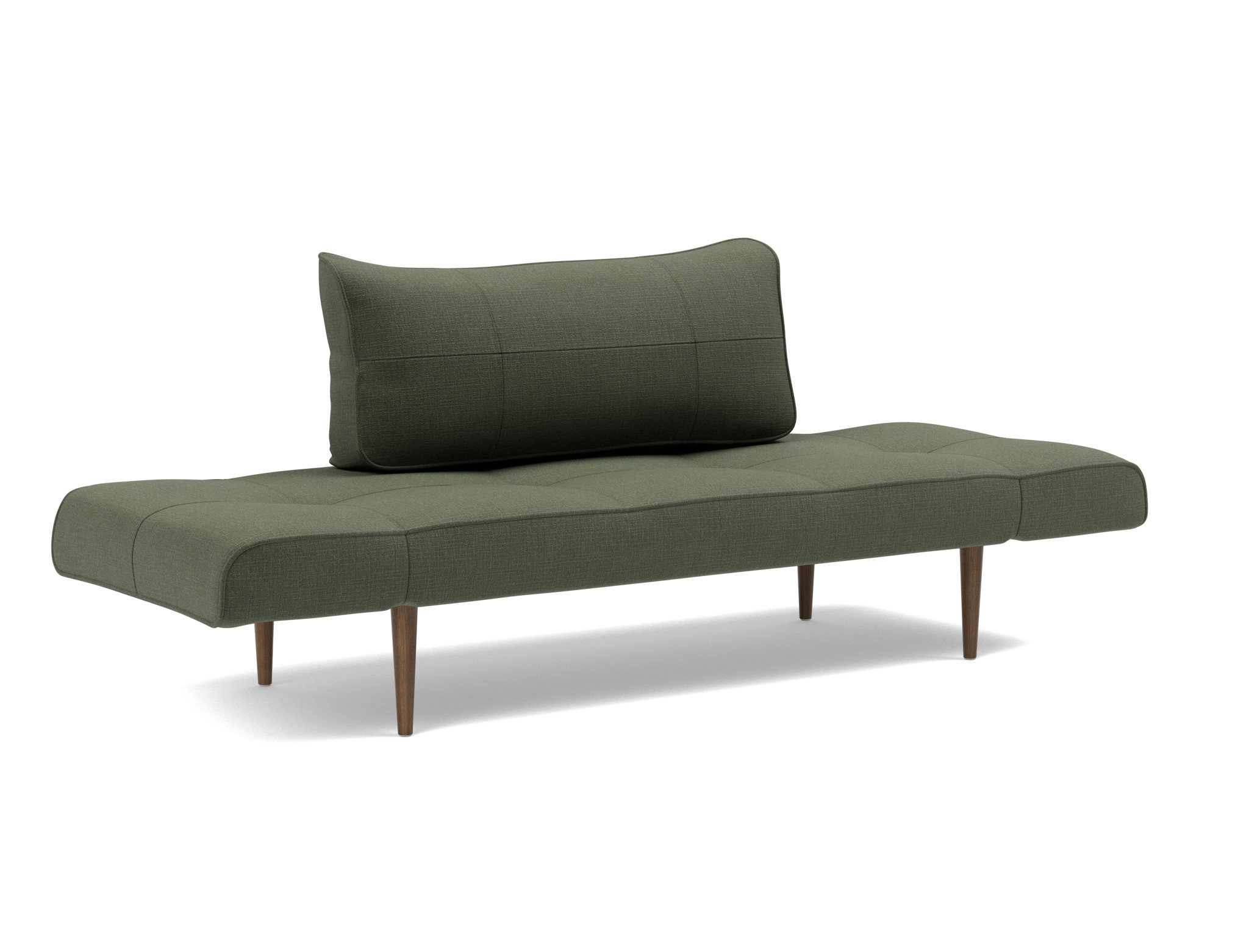 Tagesbett Zeal Chenille Esina 413-Olive-Green Beine Styletto Eiche dunkel