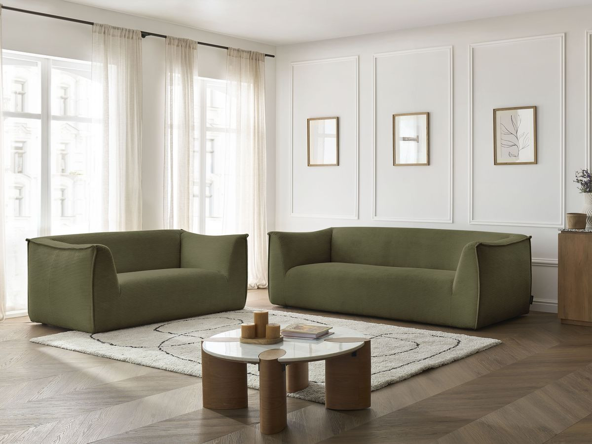 Bobochic Giorgia Sofa 5-Sitzer 412 × 100 cm Cordsamt Grün