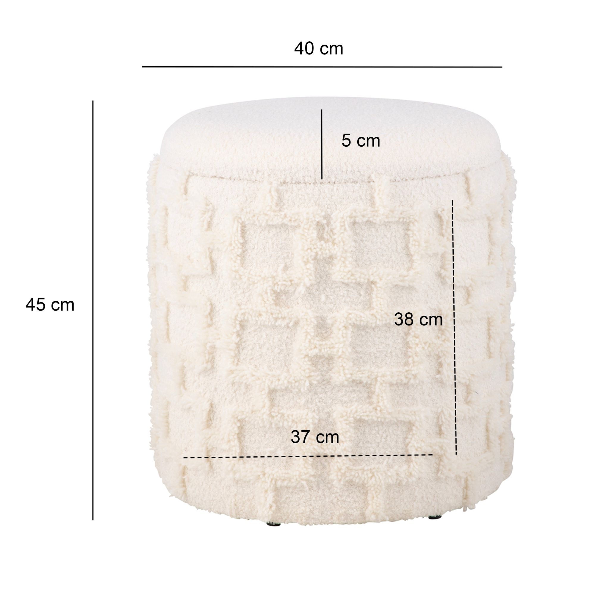Sitzhocker Nyhamna Stoff Creme