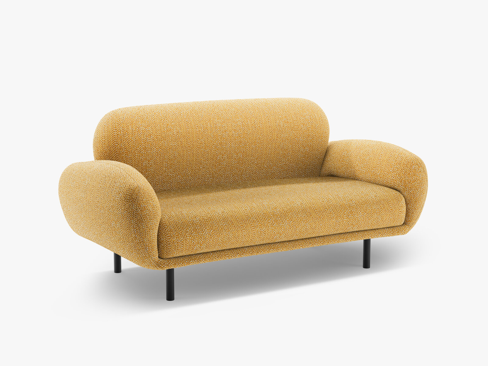 Micadoni Sofa Poppy 2-Sitzer Chenille Silencio Senf