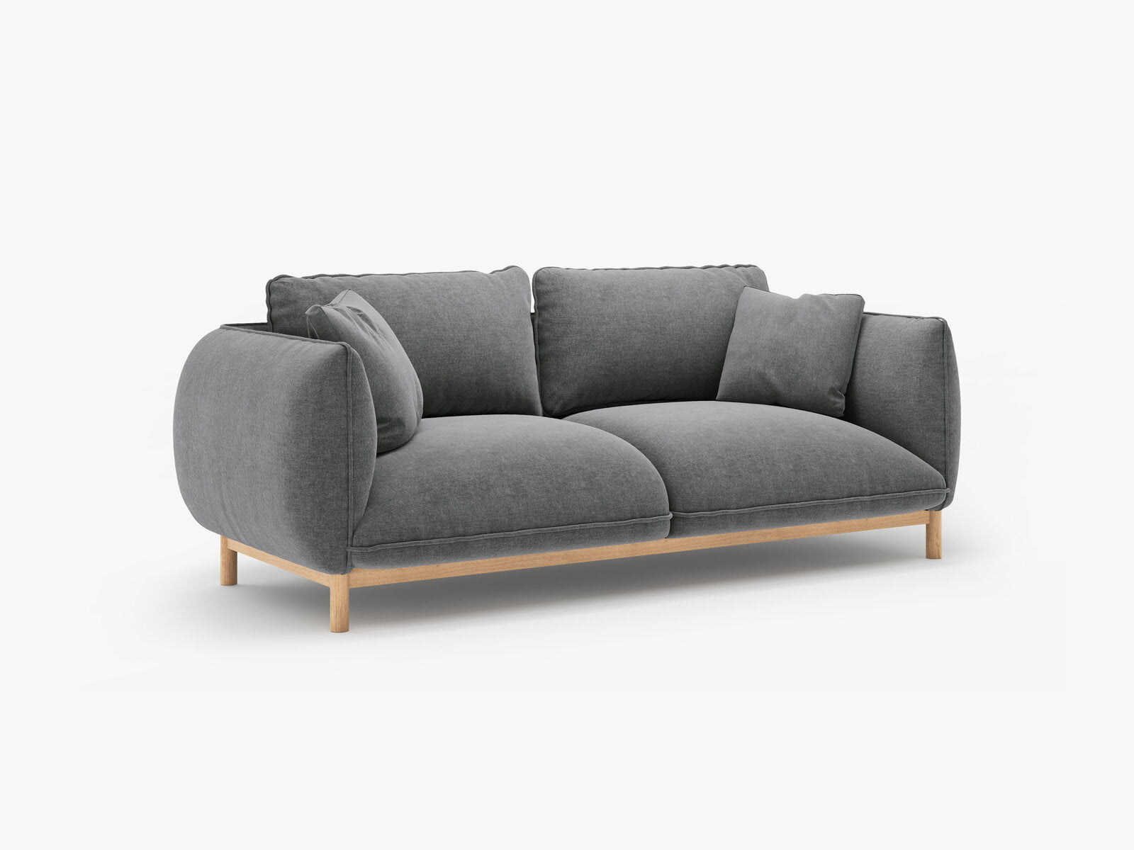 Micadoni Ada Sofa 2-Sitzer Strukturierter Stoff Wind Dunkelgrau