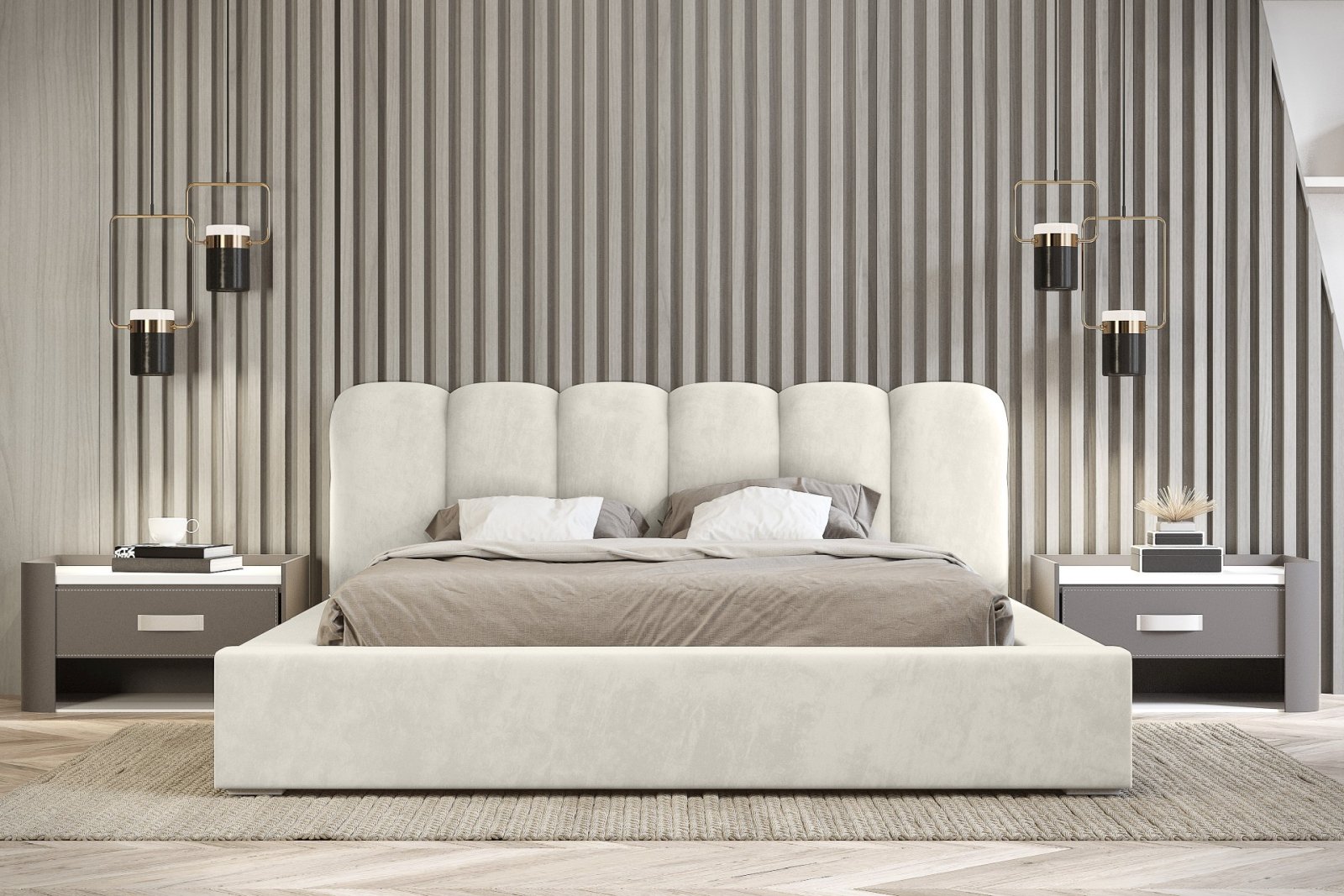 Polsterbett Tavio-New Chenille 180x200 mit Metallrahmen Ditra-New 01