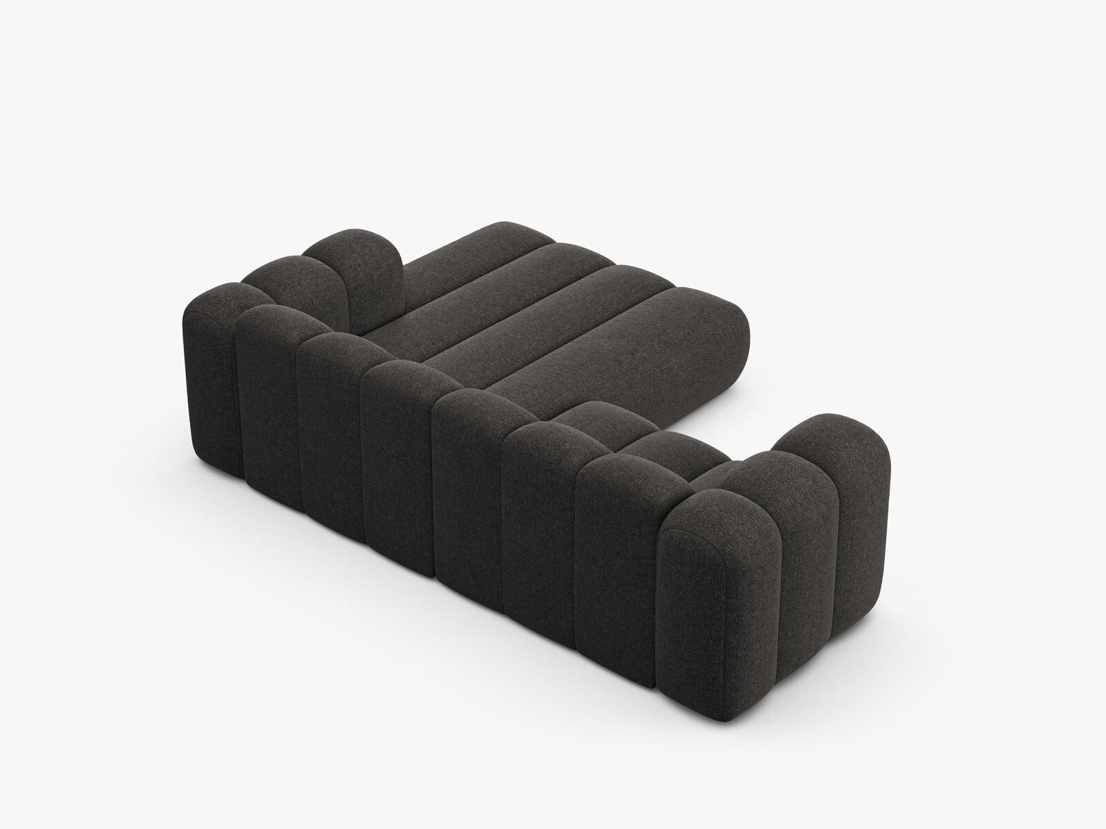 Micadoni Modulares Ecksofa Lupine 3-Sitzer Rechts Chenille Eden Dunkelgrau