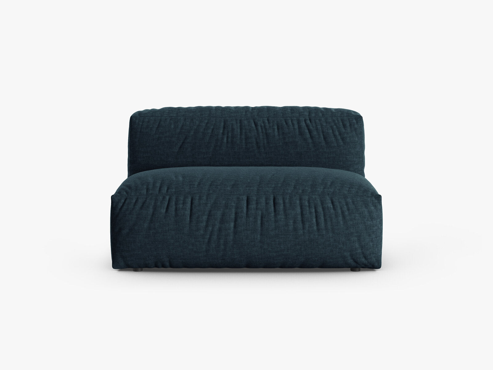 Micadoni Mittelmodul Martina 1-Sitzer Groß 90cm Sitztiefe Strukturierter Stoff Boston Jeansblau
