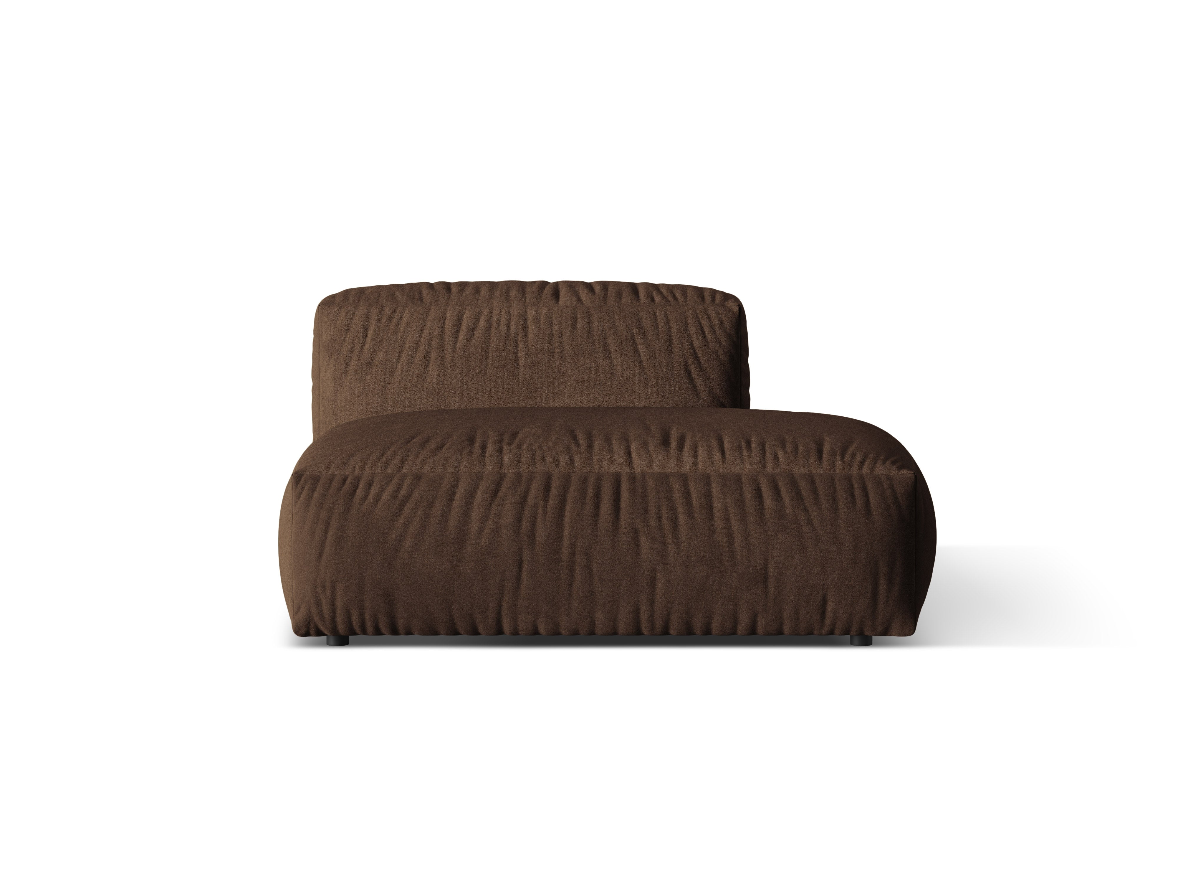 Micadoni Ecksofa-Modul Martina 1-Sitzer Samt Vogue Schokolade Rechts
