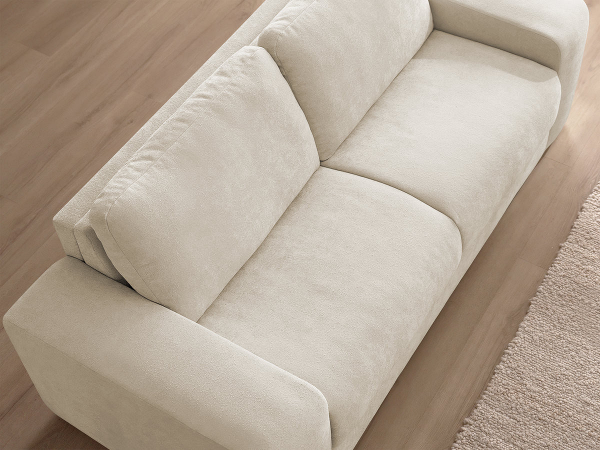 Bobochic Ibiza Schlafsofa 3-Sitzer Strukturstoff Beige, Liegefläche 160 × 196 cm