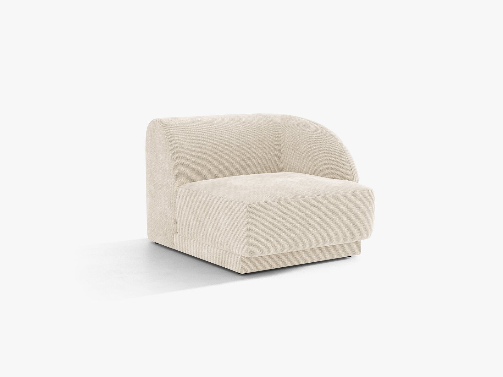 Micadoni Eckmodul Miley 1-Sitzer Rechts Chenille Eden Elfenbein
