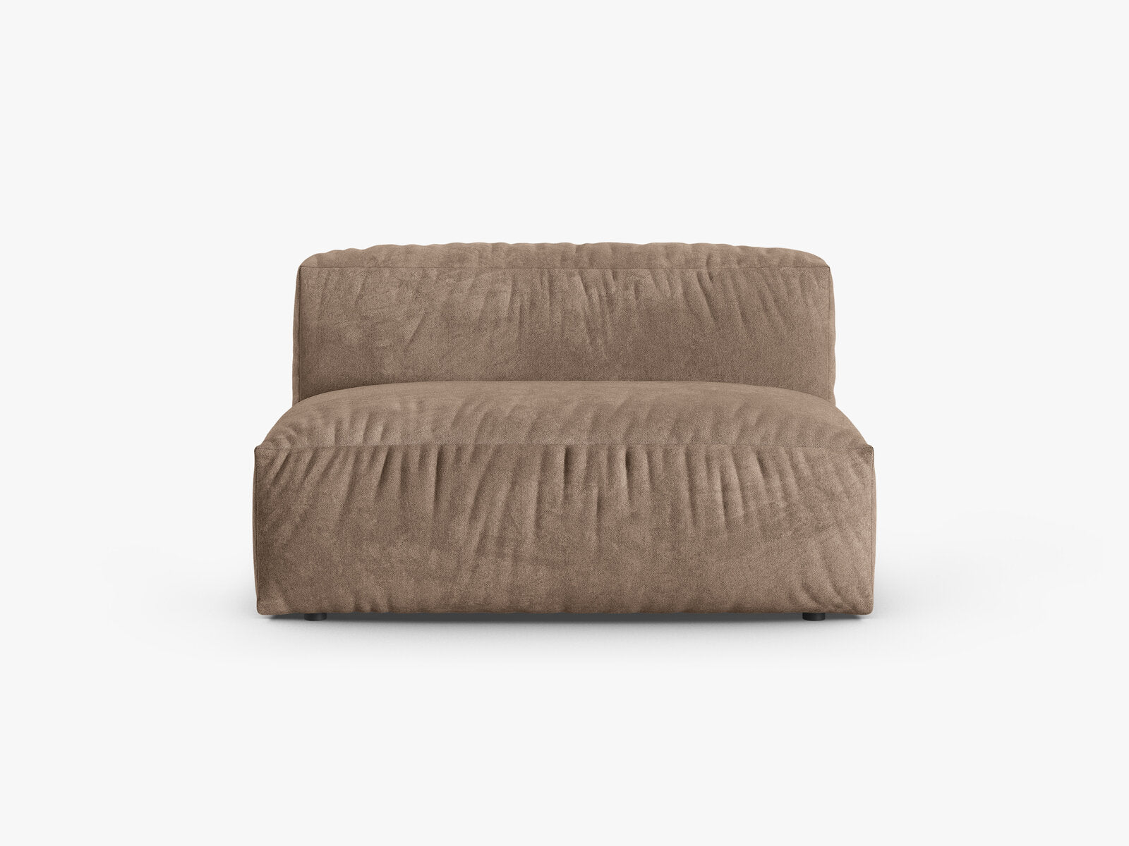Micadoni Mittelmodul Martina 1-Sitzer Groß 90cm Sitztiefe Samt Vogue Dunkelbeige