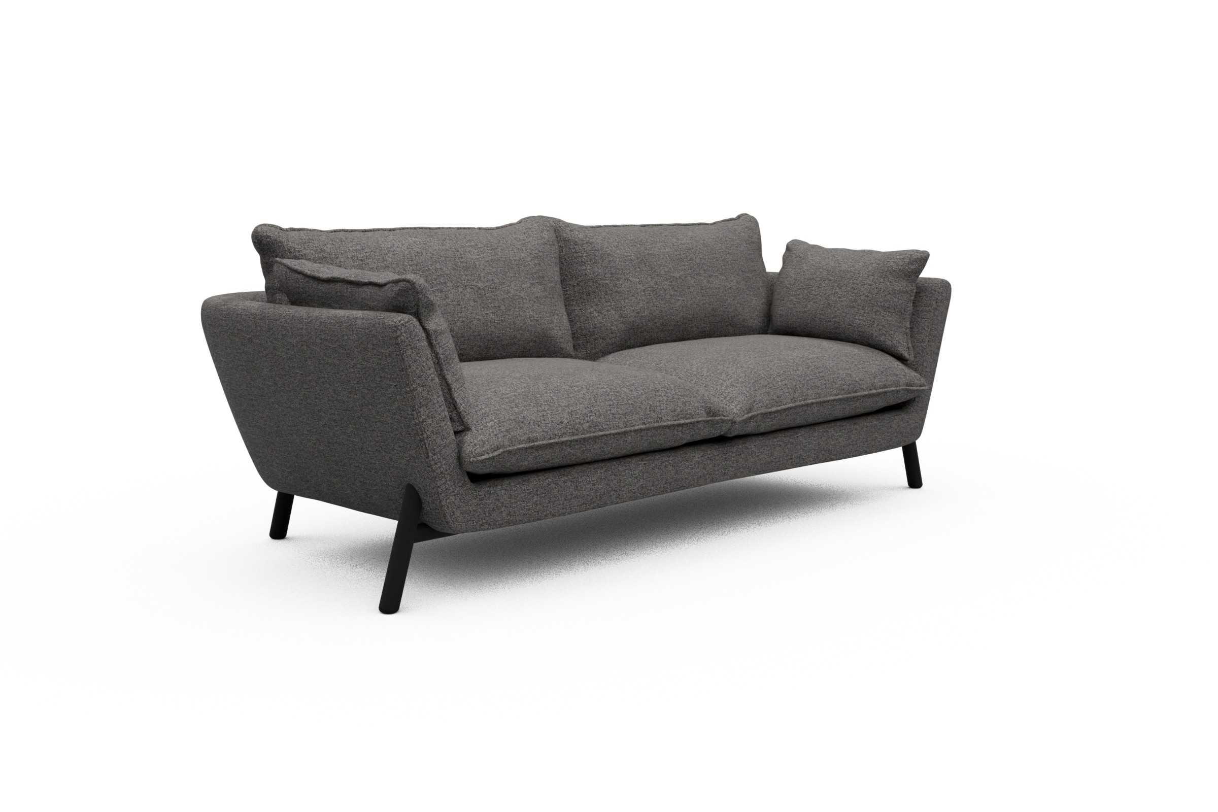 Sofa Emil PREMIUM 3-Sitzer Beinfarbe Eiche Schwarz Carreno-Salt-and-Pepper