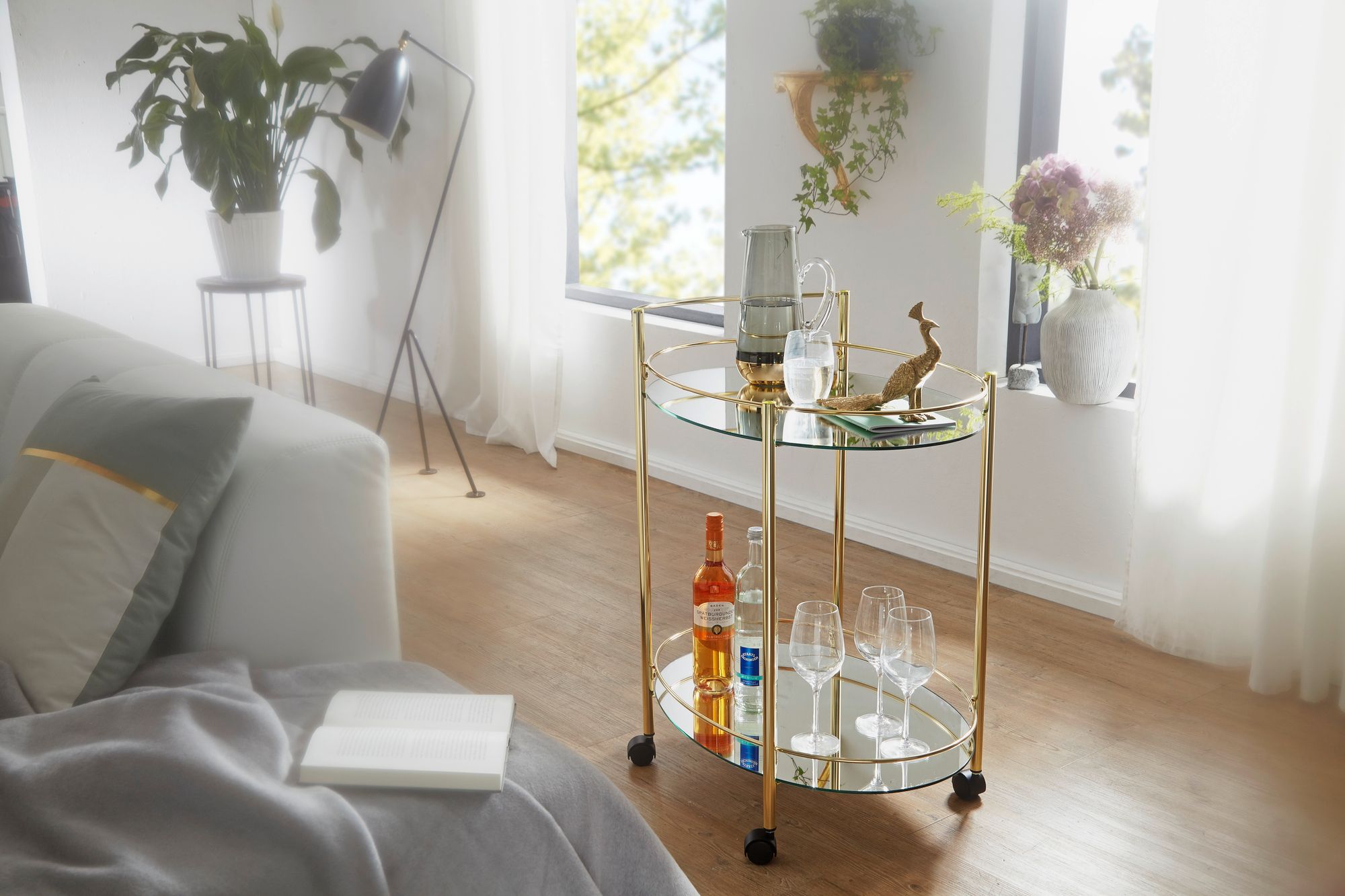 Servierwagen Ryslinge Metall Gold 67 × 46 × 79 cm