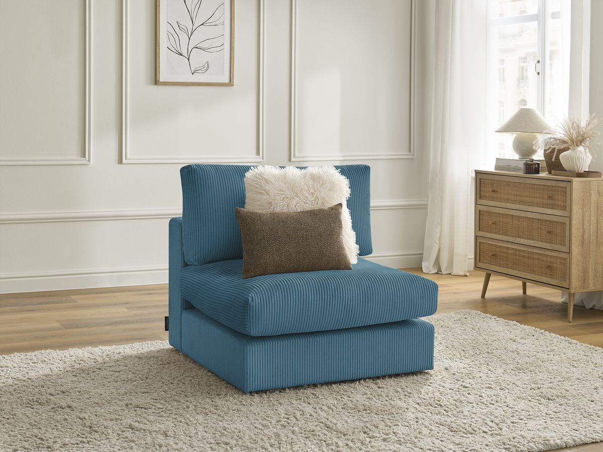 Bobochic Paris Sofamodul 1-Sitzer Cordsamt Hellblau