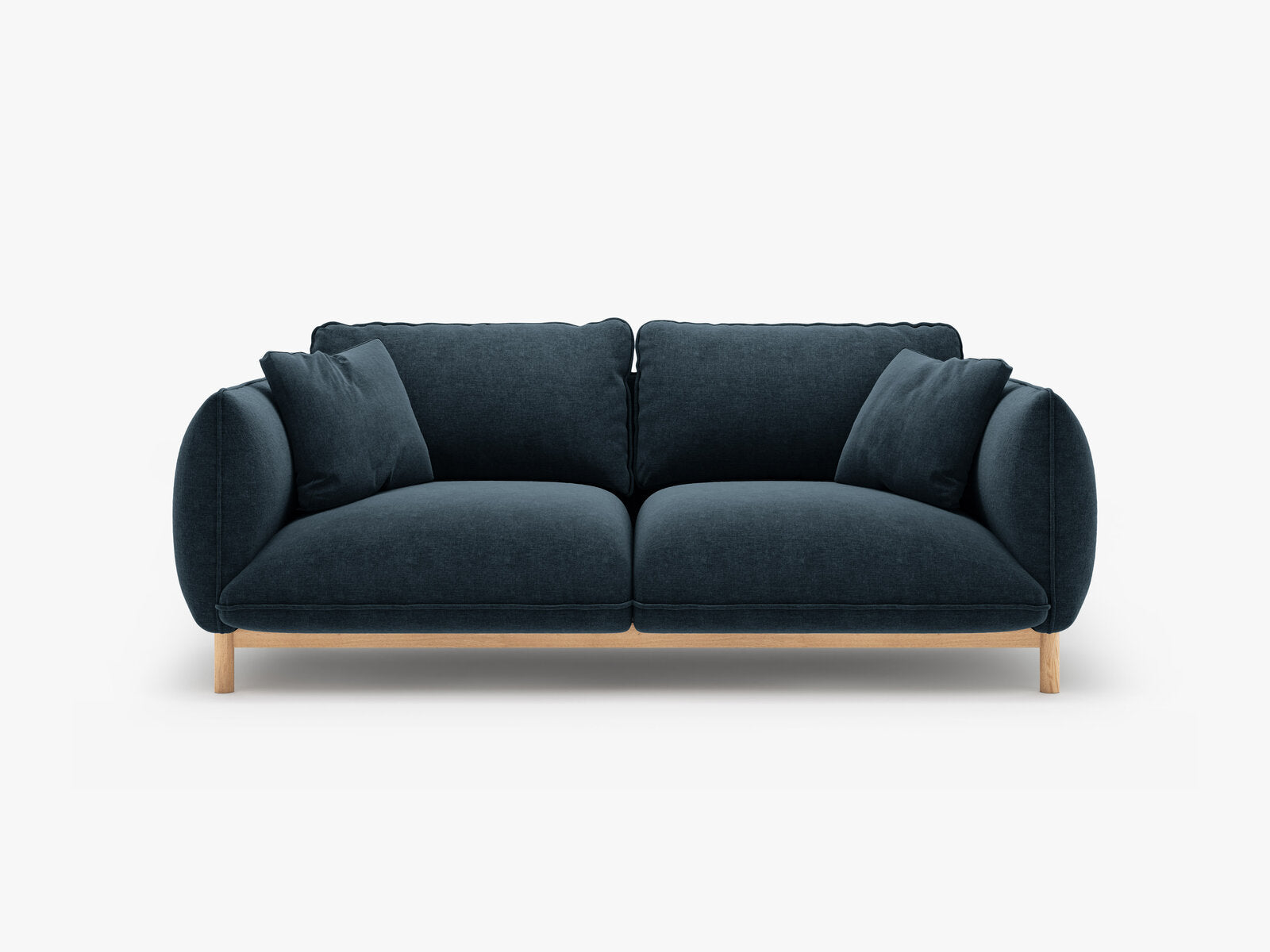Micadoni Ada Sofa 2-Sitzer Strukturierter Stoff Wind Marineblau