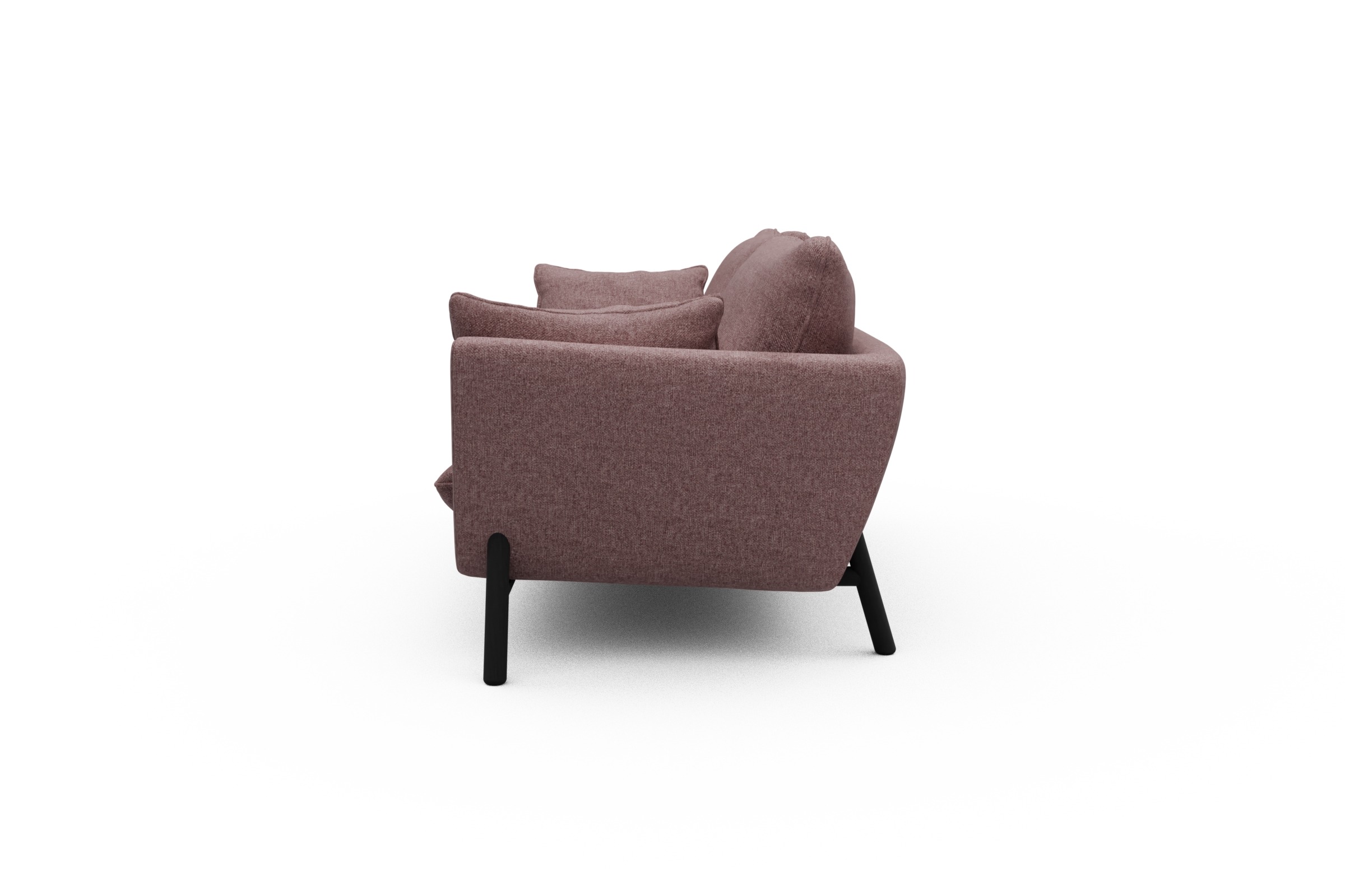 Sofa Emil 3-Sitzer Beinfarbe Eiche Schwarz Sama-Flamingo
