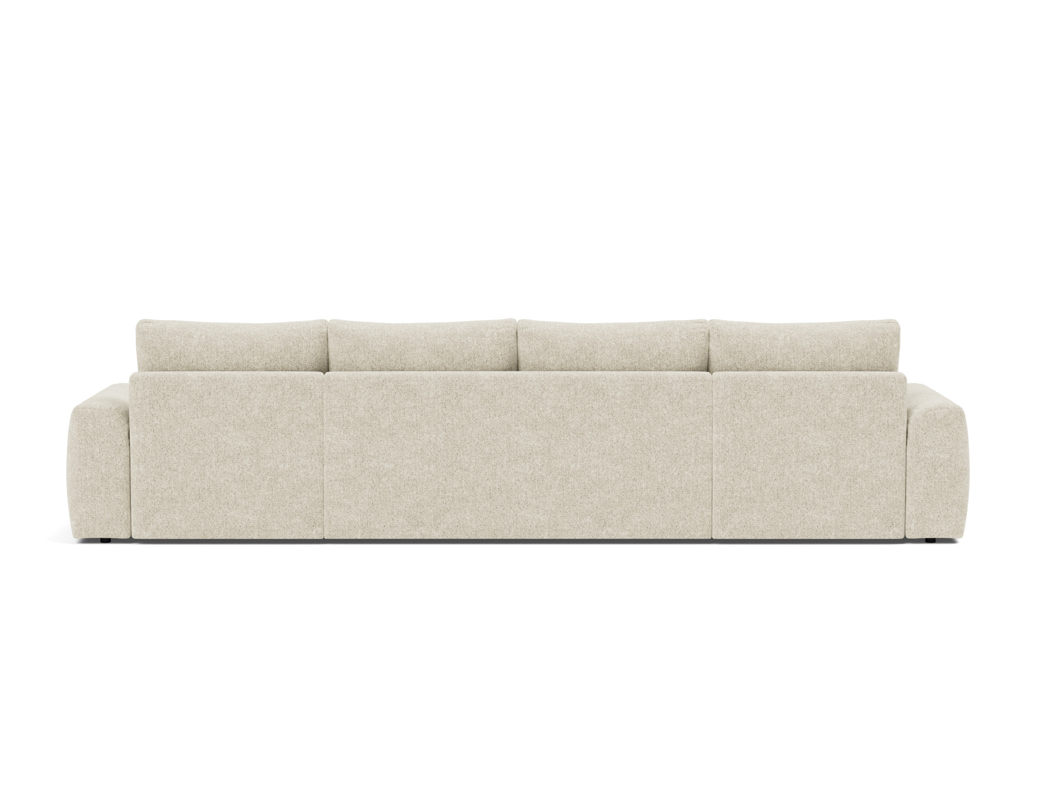Schlafsofa Norum U-Form mit Chunky-Armlehnen Strukturierter Stoff Taura 357-Off-White