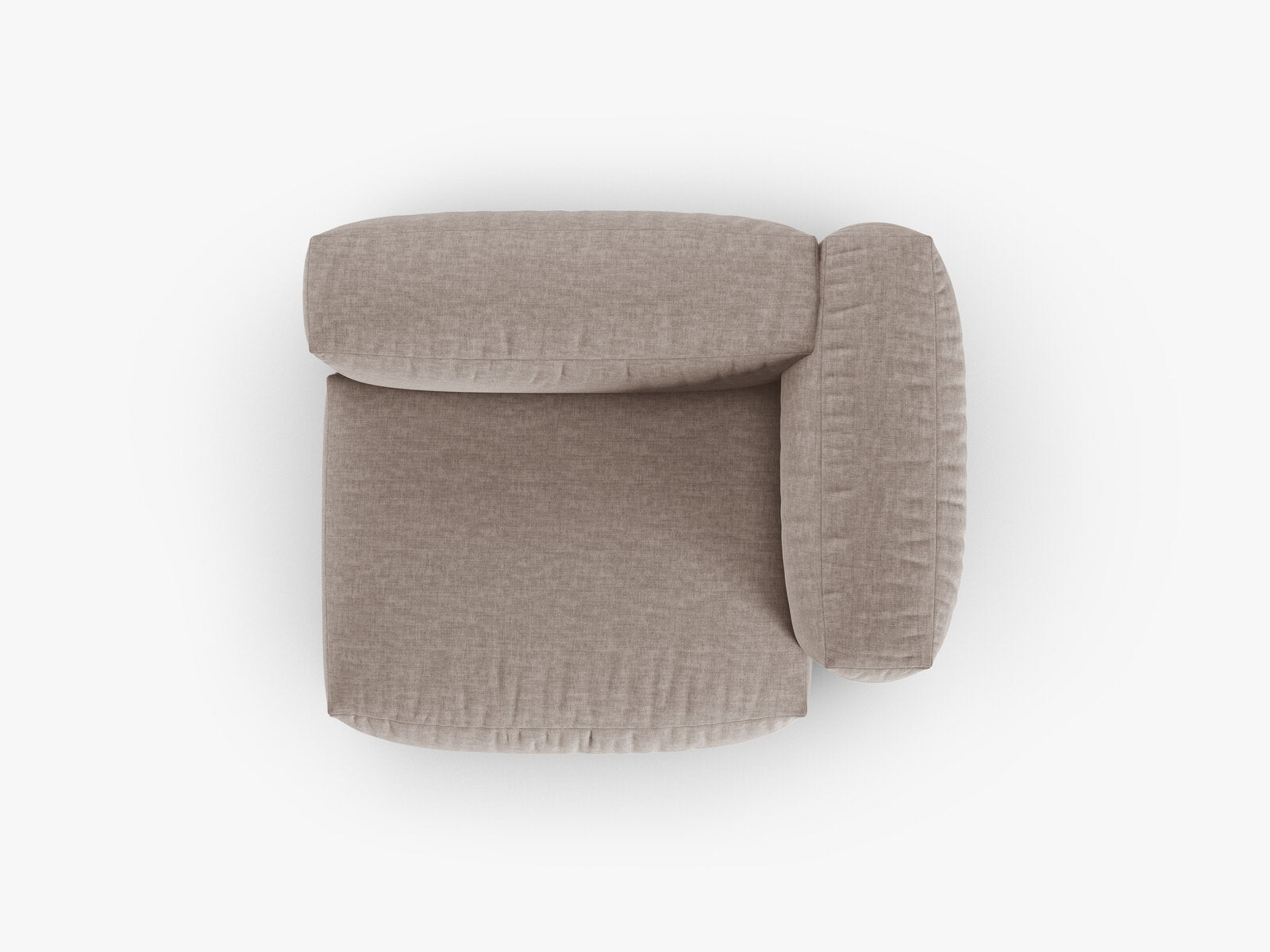 Micadoni Eckmodul mit Armlehne Martina 1-Sitzer 90cm Sitztiefe Rechts Strukturierter Stoff Boston Dunkelbeige
