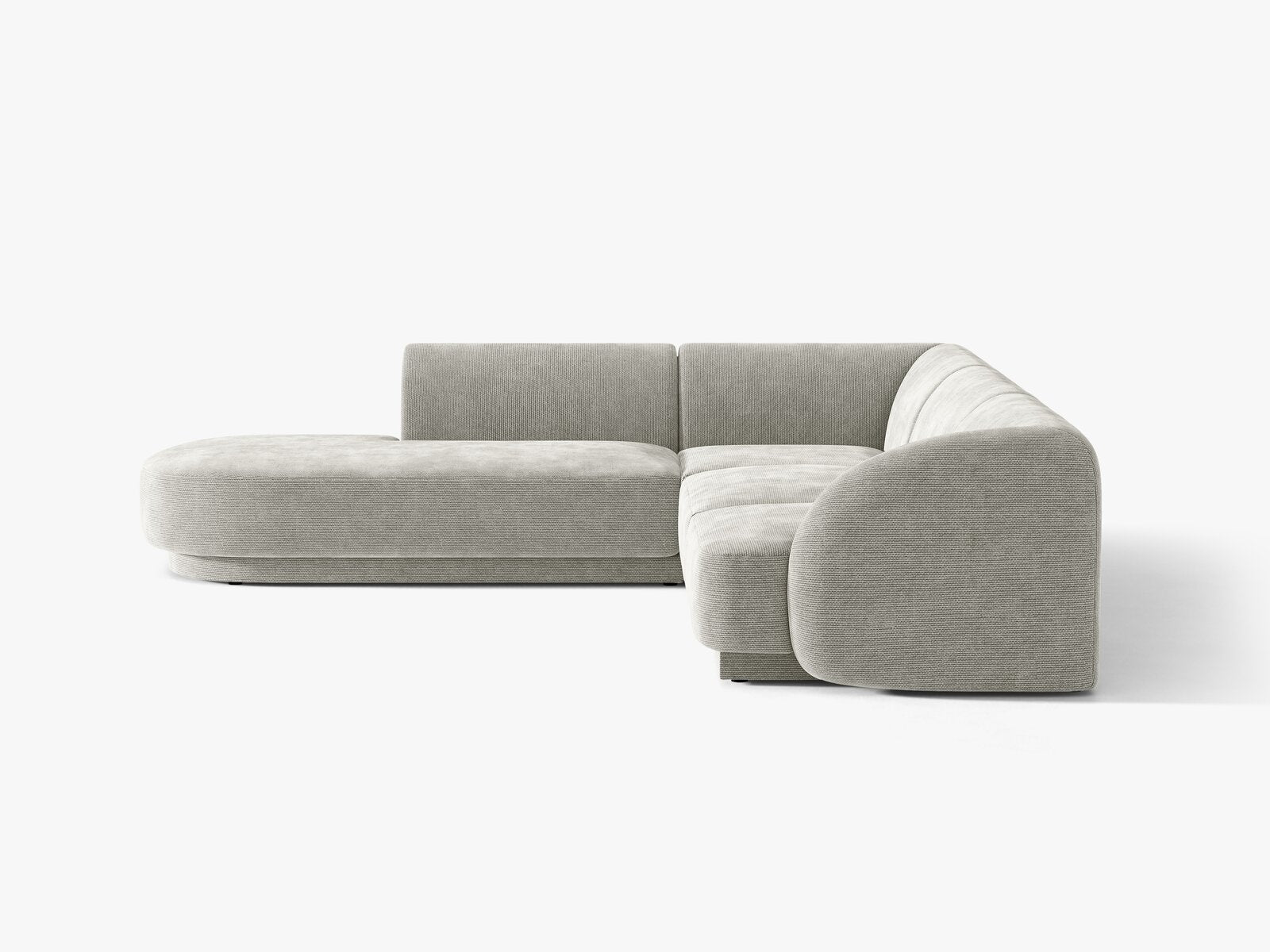 Micadoni Ecksofa Miley 6-Sitzer Links Chenille Haga Hellgrau