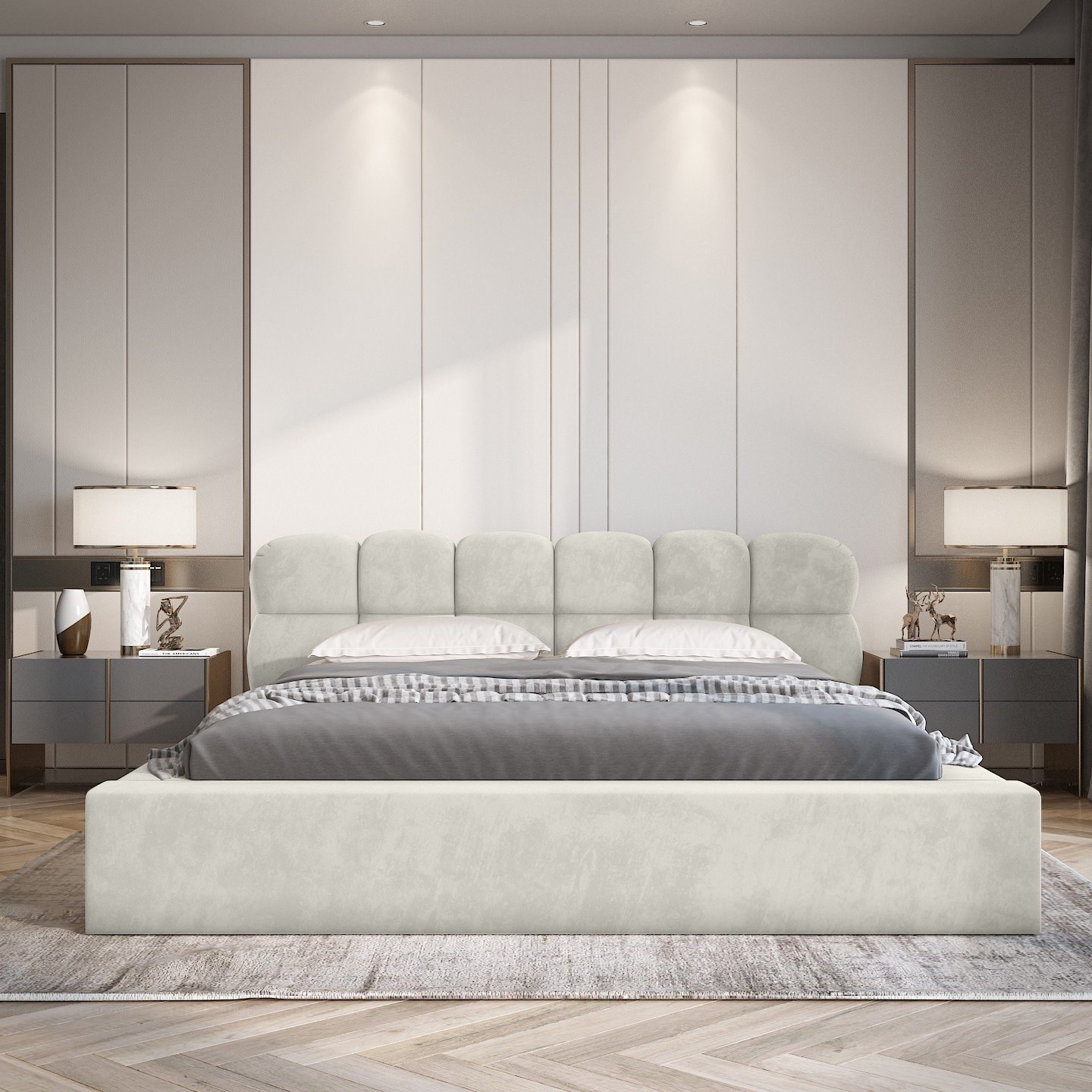 Polsterbett Vento-New Chenille 160x200 mit Metallrahmen Ditra-New 05