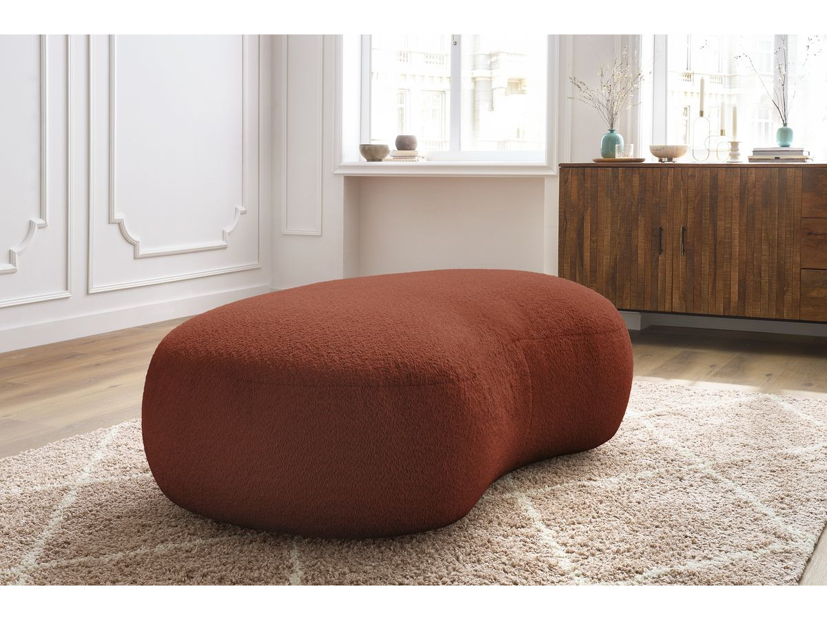 Bobochic Saint-germain Pouf Bouclé-Stoff Orange