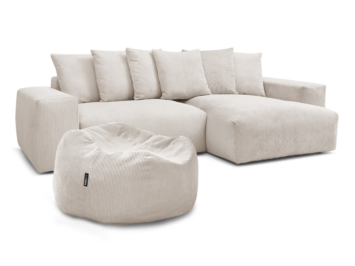 Bobochic Voltaire Ecksofa mit Pouf 310 × 174 cm
