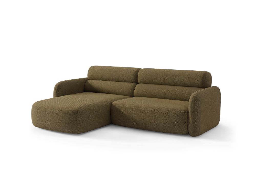 Cosmopolitan Design Ecksofa Malmo 3-Sitzer Strukturierter Stoff Scott Olive Links