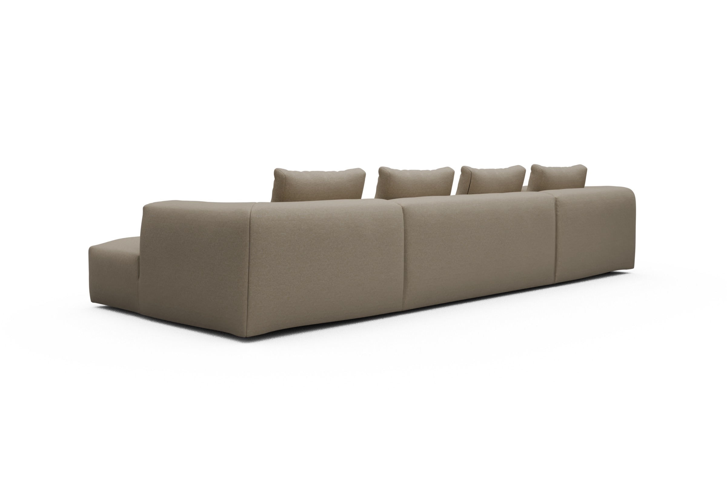 Wohnlandschaft Fred mit 2-Sitzer und Chaiselongue beidseitig Satya-Natural